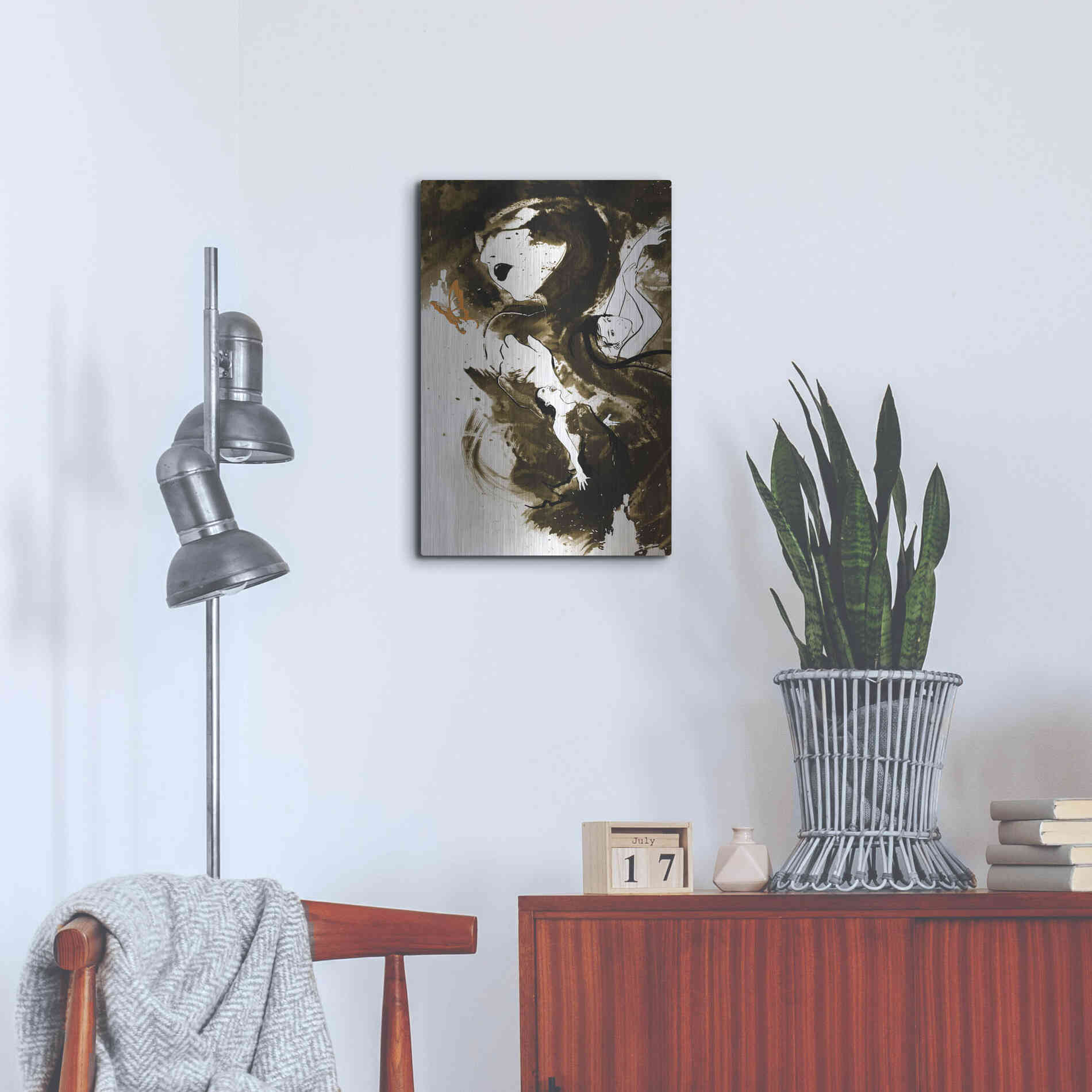 Luxe Metal Art 'Fury Fidelity Fate' by Jonathan Lam, Metal Wall Art,16x24