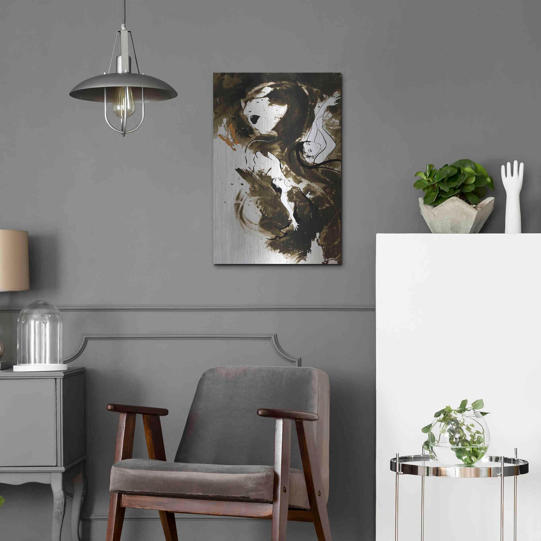 Luxe Metal Art 'Fury Fidelity Fate' by Jonathan Lam, Metal Wall Art,16x24