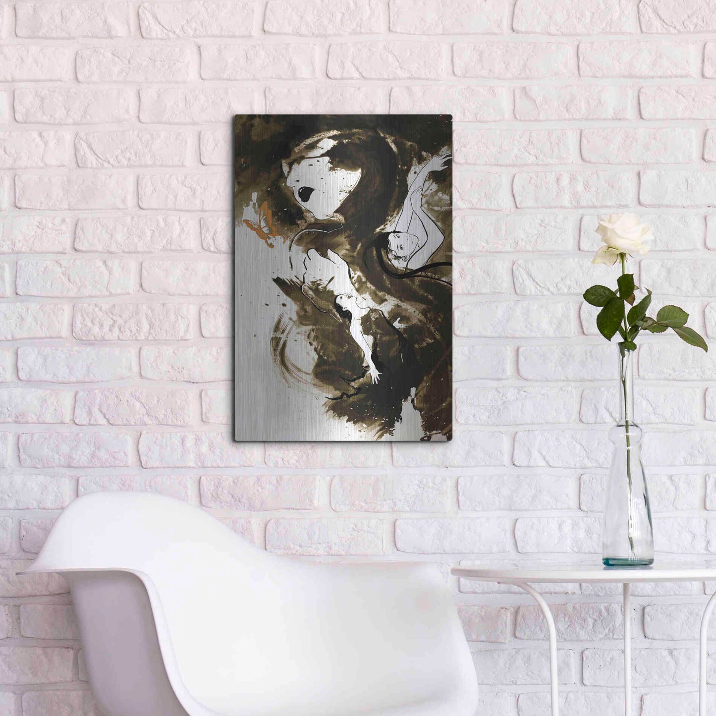 Luxe Metal Art 'Fury Fidelity Fate' by Jonathan Lam, Metal Wall Art,16x24