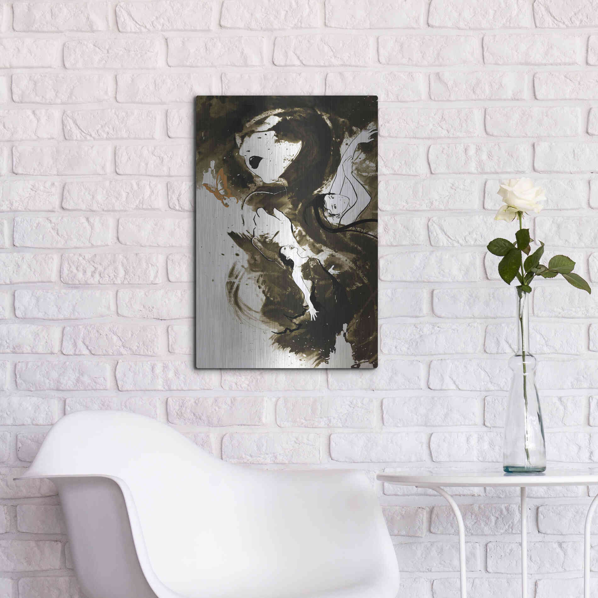 Luxe Metal Art 'Fury Fidelity Fate' by Jonathan Lam, Metal Wall Art,16x24