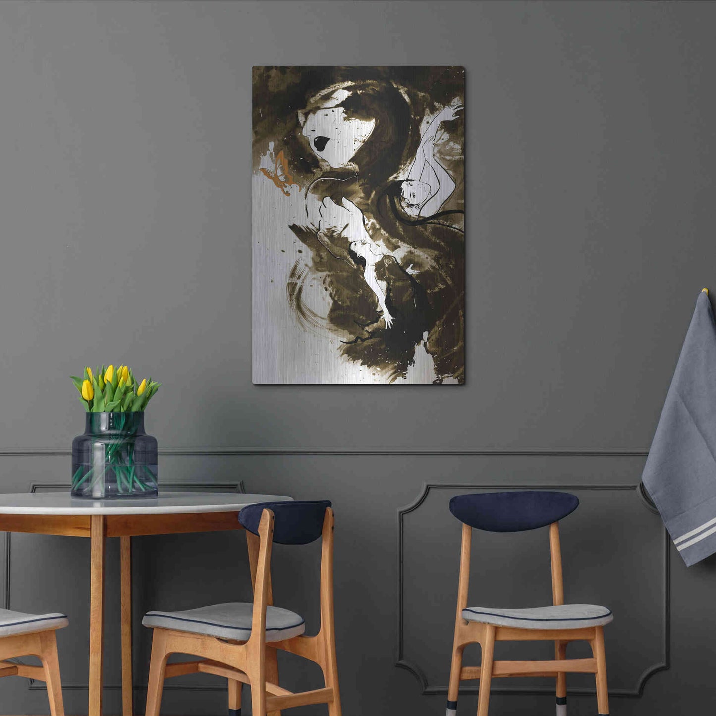 Luxe Metal Art 'Fury Fidelity Fate' by Jonathan Lam, Metal Wall Art,24x36