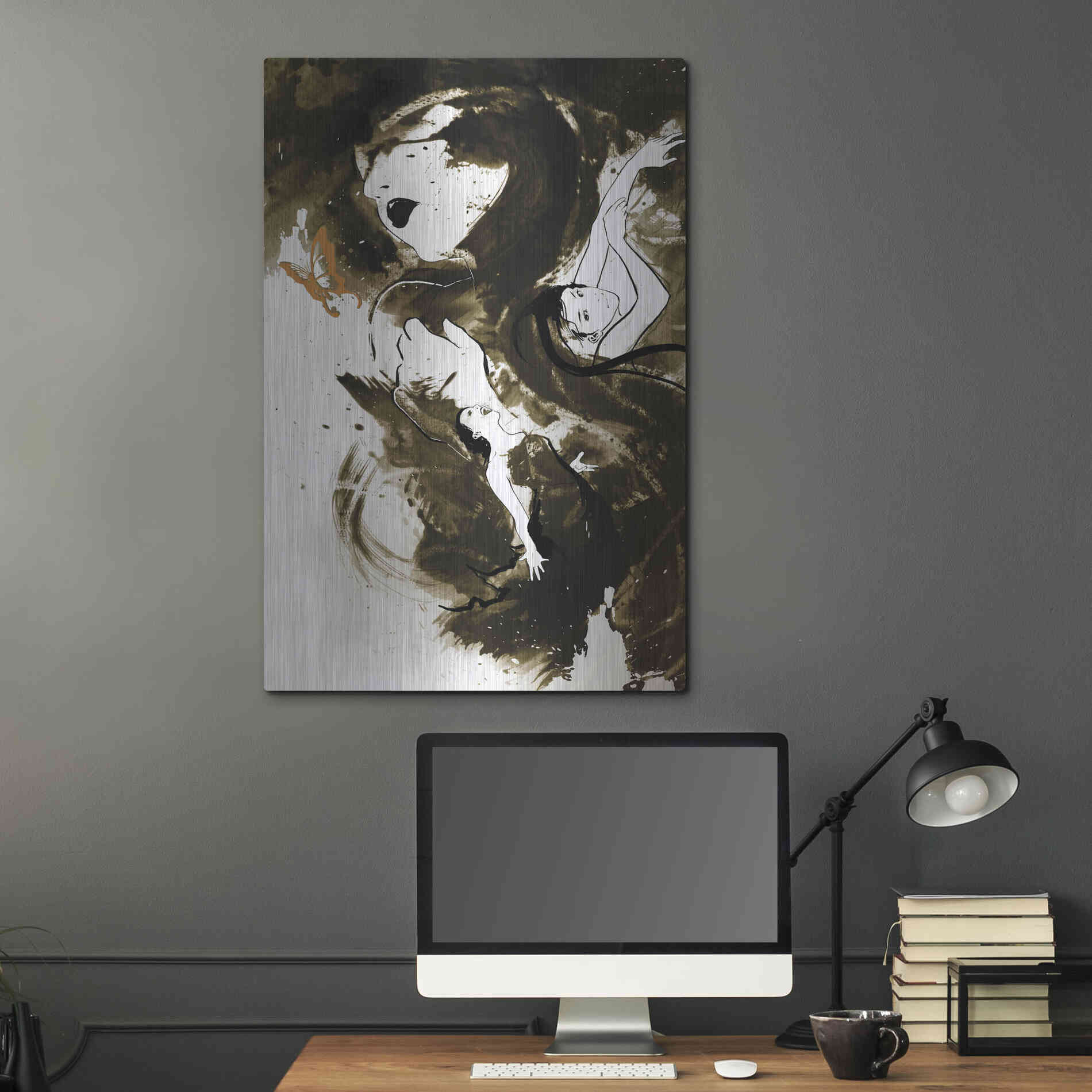 Luxe Metal Art 'Fury Fidelity Fate' by Jonathan Lam, Metal Wall Art,24x36