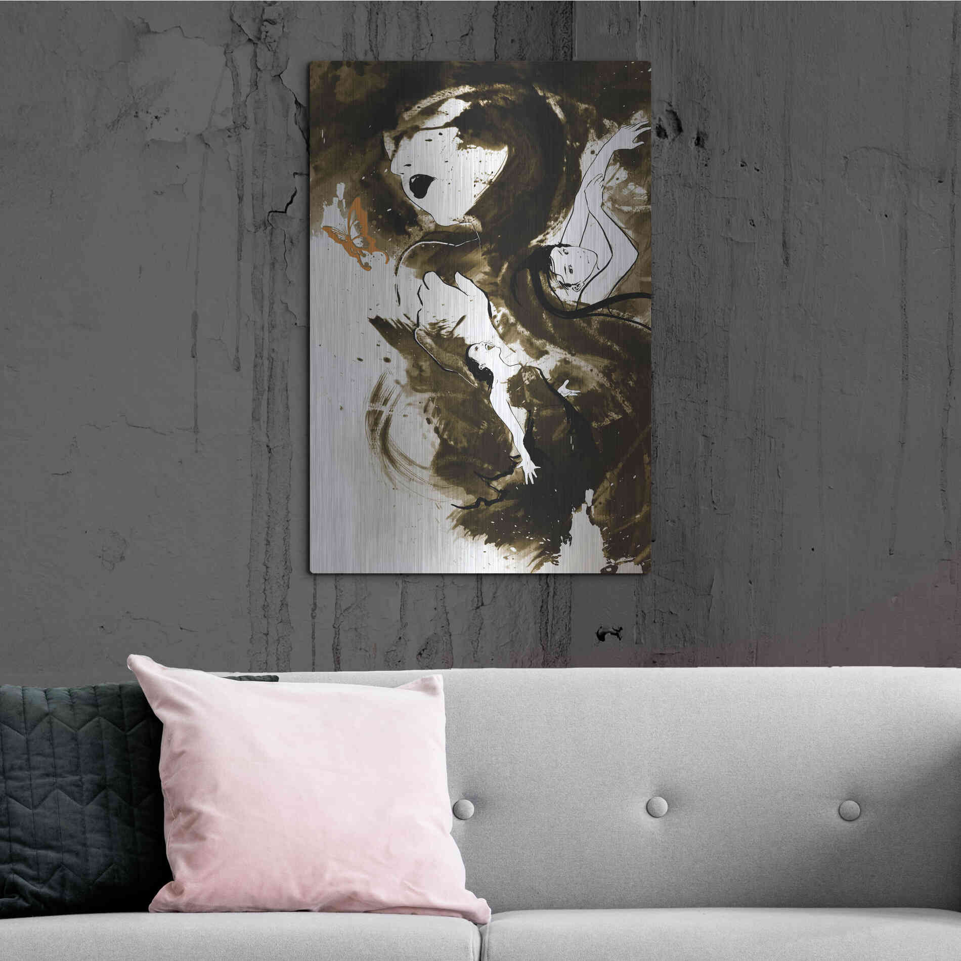 Luxe Metal Art 'Fury Fidelity Fate' by Jonathan Lam, Metal Wall Art,24x36