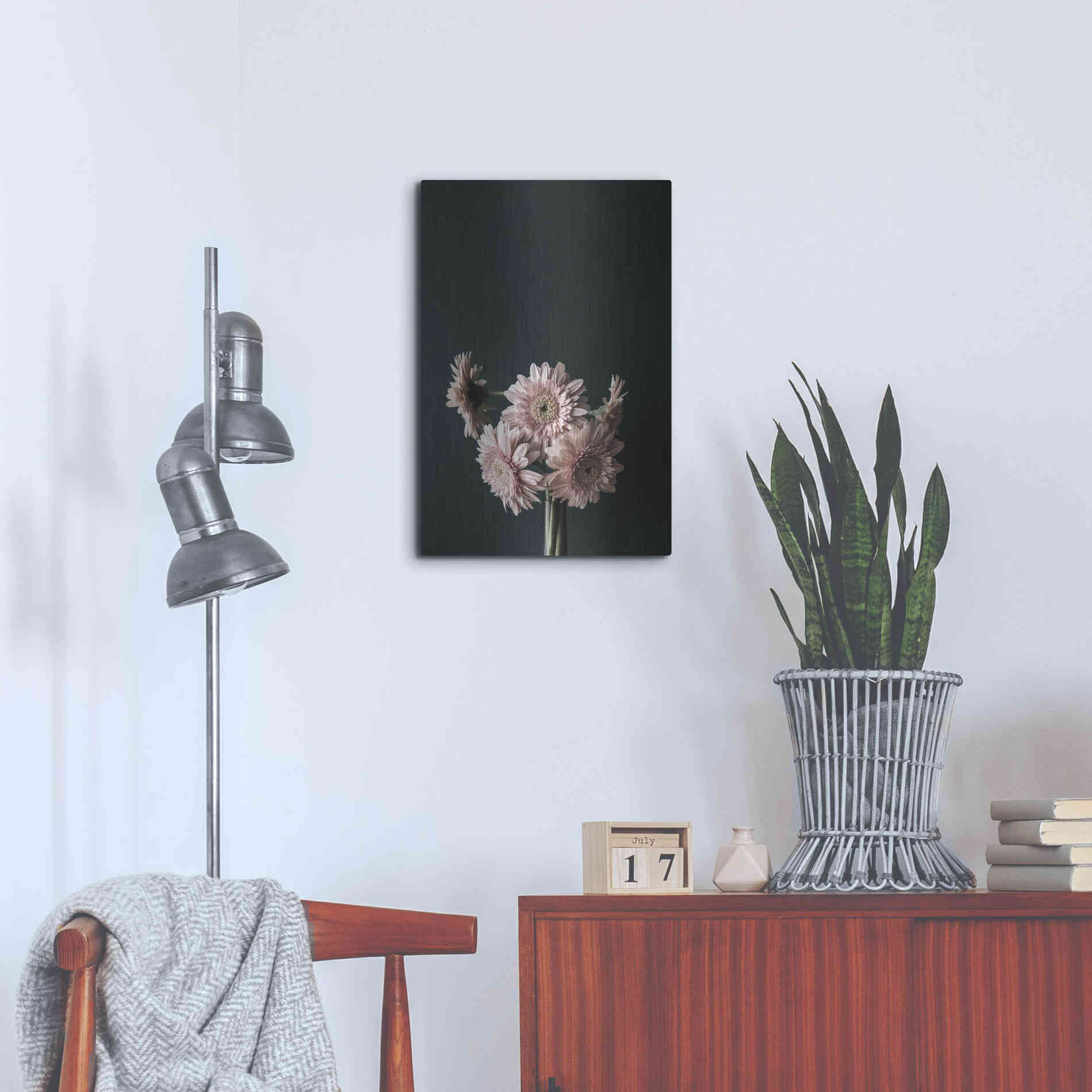 Luxe Metal Art 'Pink Black' by Design Fabrikken, Metal Wall Art,16x24