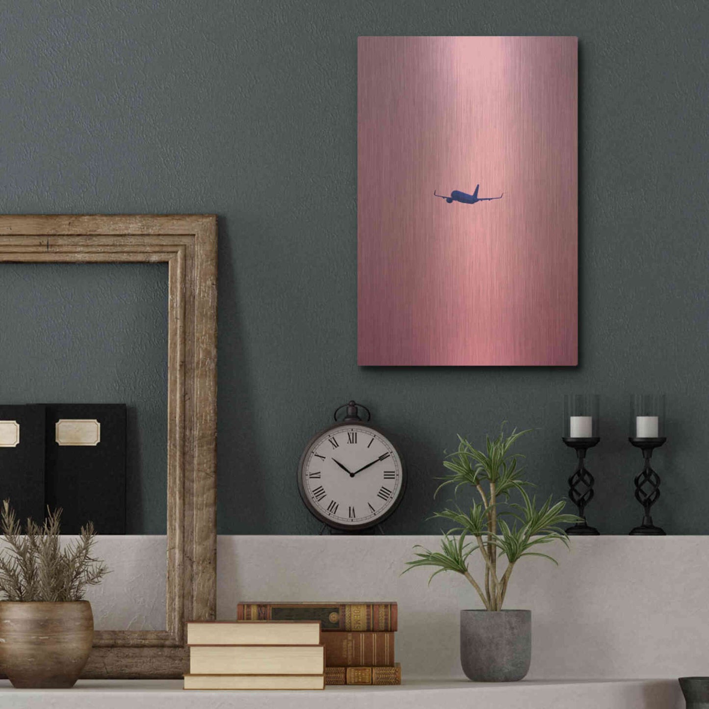 Luxe Metal Art 'Pink Flight' by Design Fabrikken, Metal Wall Art,12x16