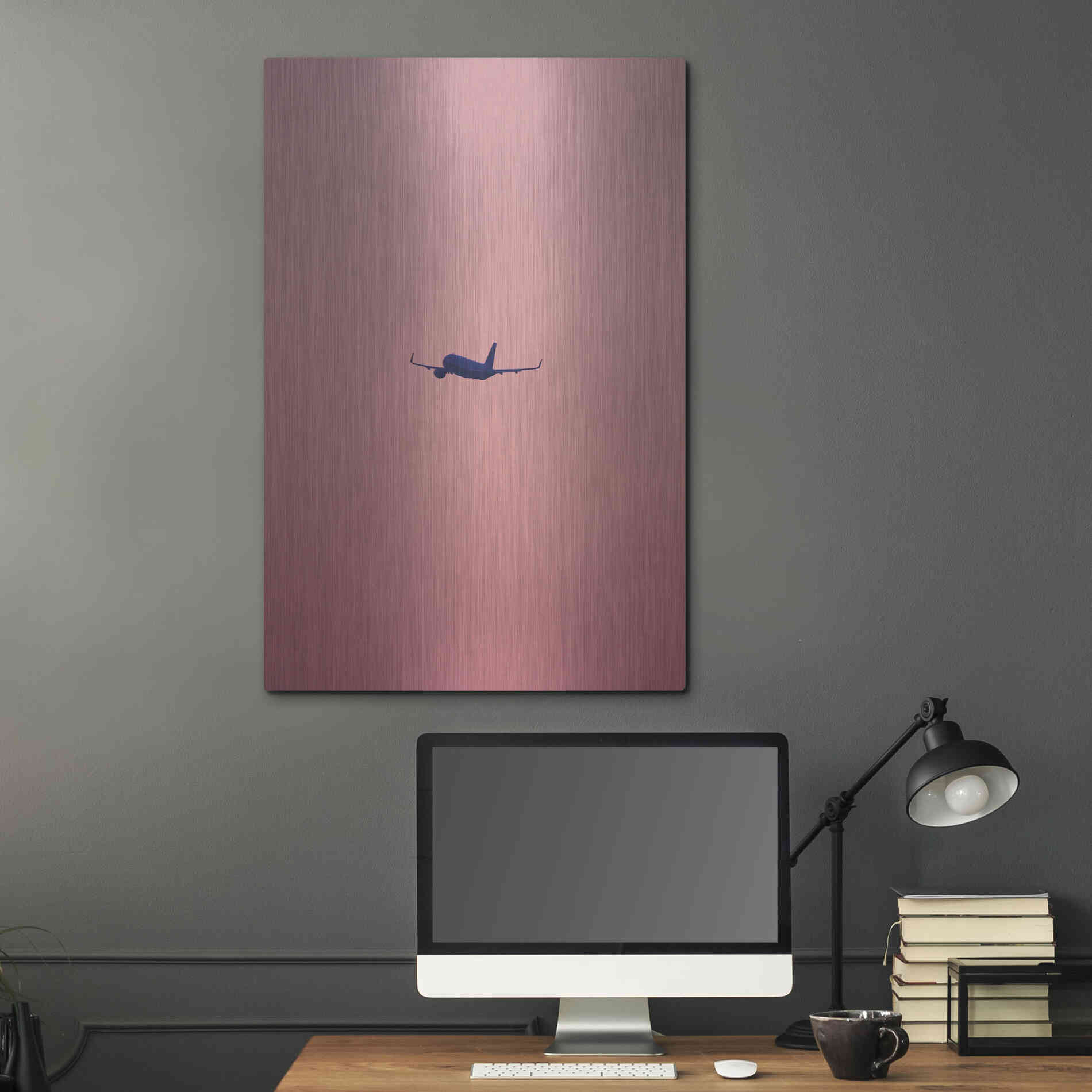 Luxe Metal Art 'Pink Flight' by Design Fabrikken, Metal Wall Art,24x36