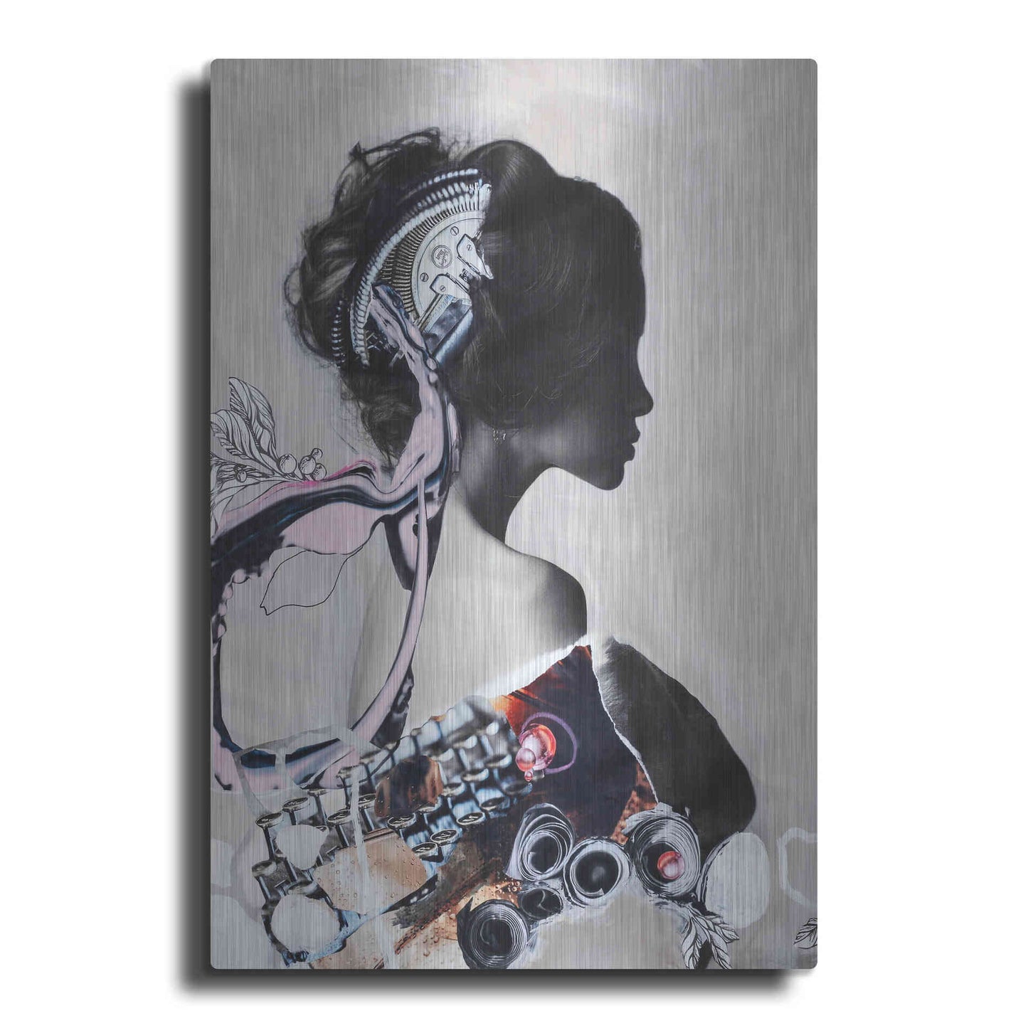 Luxe Metal Art 'Pink Fluence 1' by Design Fabrikken, Metal Wall Art