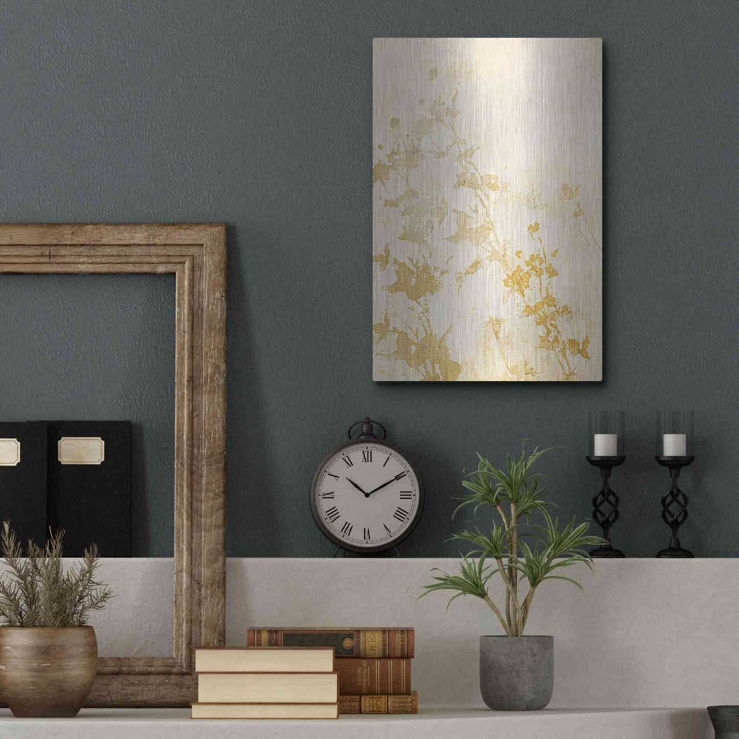 Luxe Metal Art 'Pure Nature 1' by Design Fabrikken, Metal Wall Art,12x16