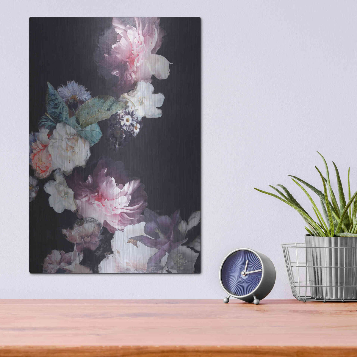 Luxe Metal Art 'Purple Blossom 1' by Design Fabrikken, Metal Wall Art,12x16