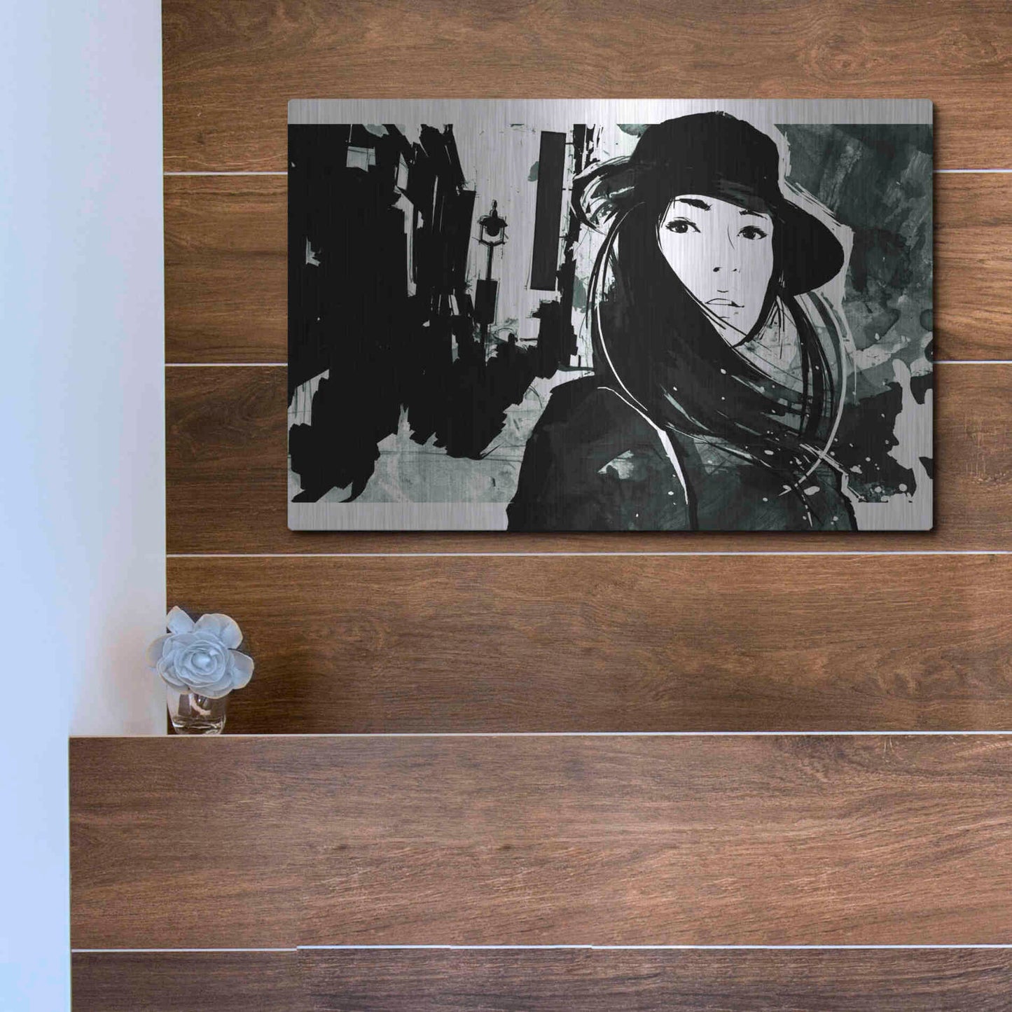 Luxe Metal Art 'Unmasked 1' by Jonathan Lam, Metal Wall Art,16x12