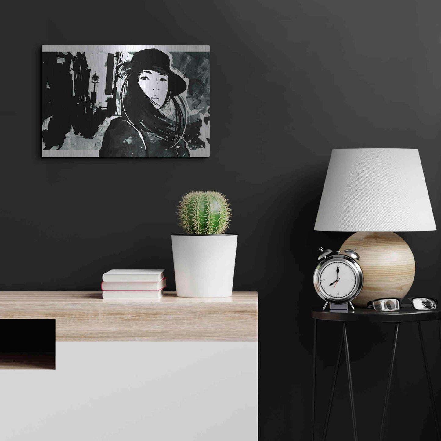 Luxe Metal Art 'Unmasked 1' by Jonathan Lam, Metal Wall Art,24x16