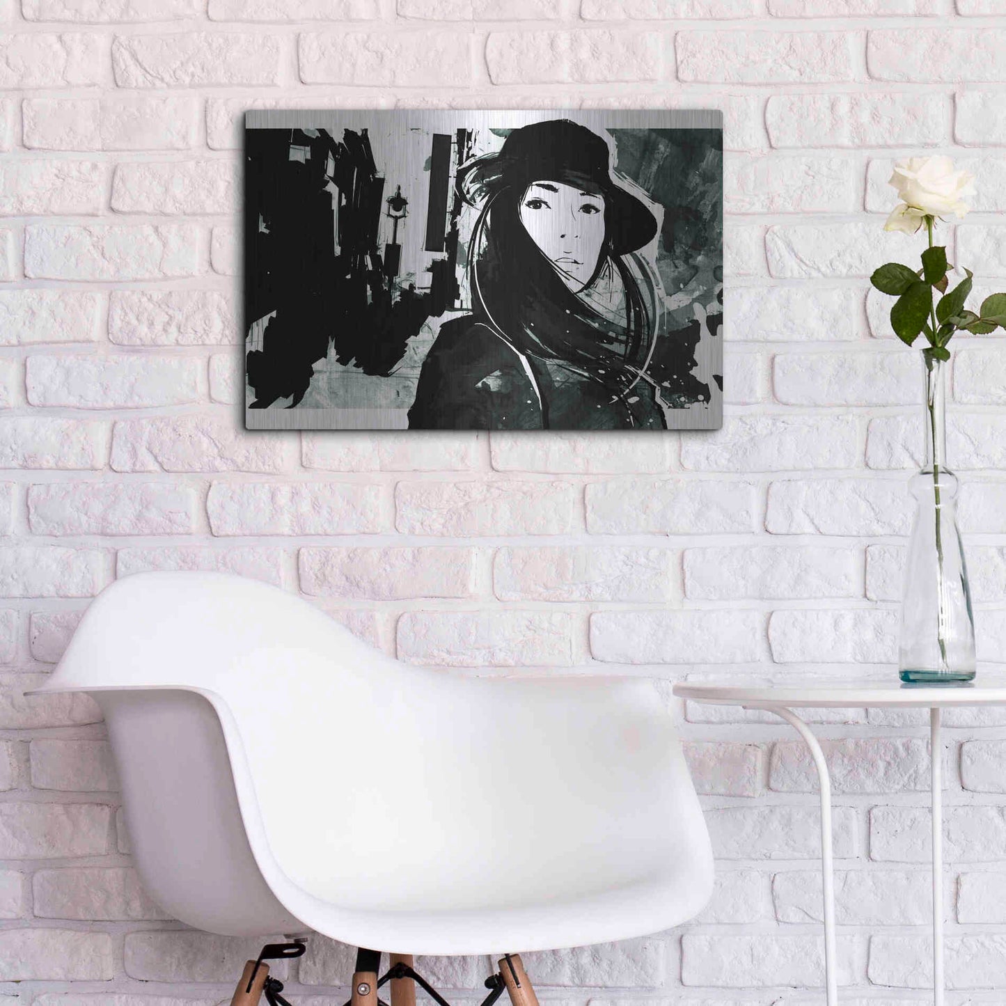 Luxe Metal Art 'Unmasked 1' by Jonathan Lam, Metal Wall Art,24x16