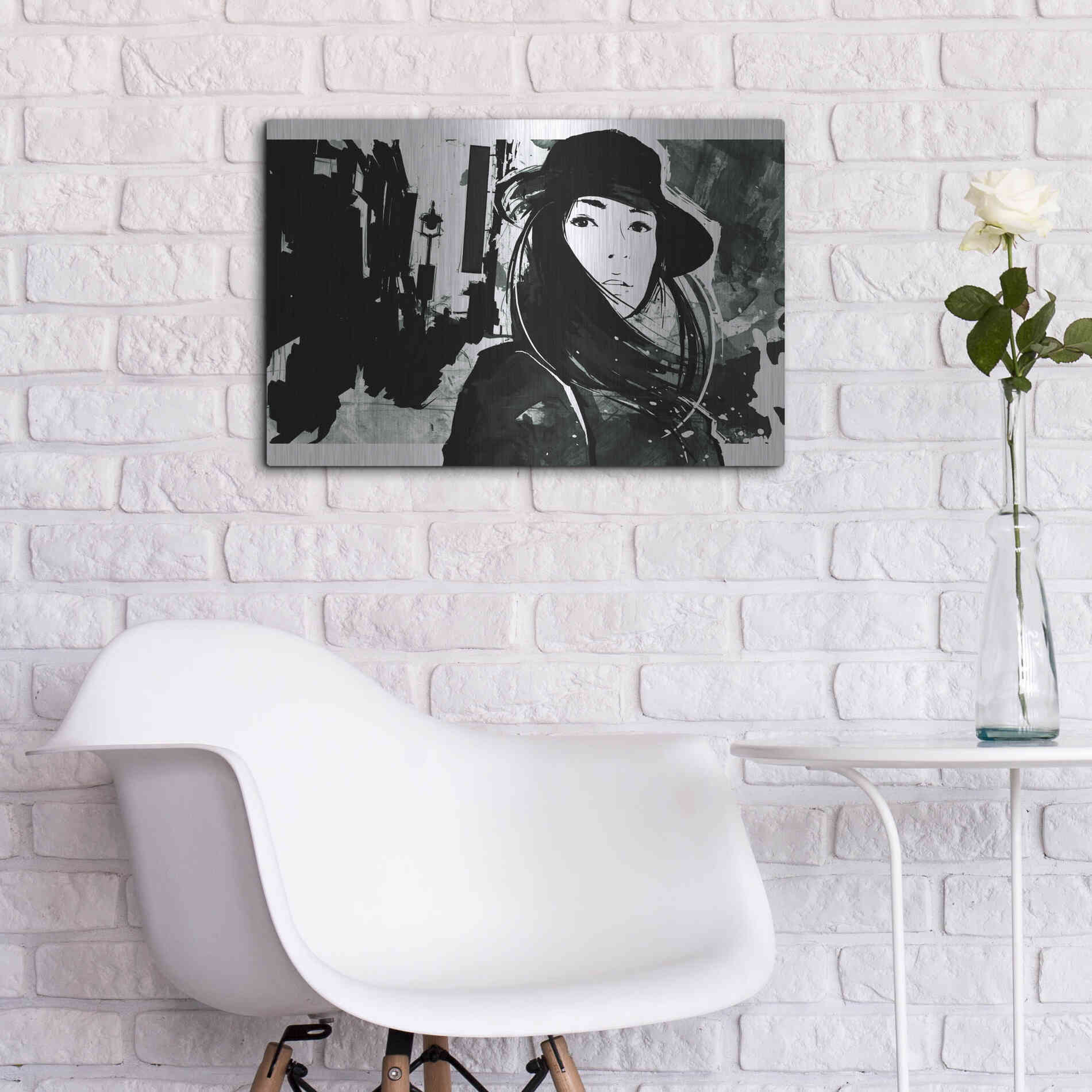 Luxe Metal Art 'Unmasked 1' by Jonathan Lam, Metal Wall Art,24x16