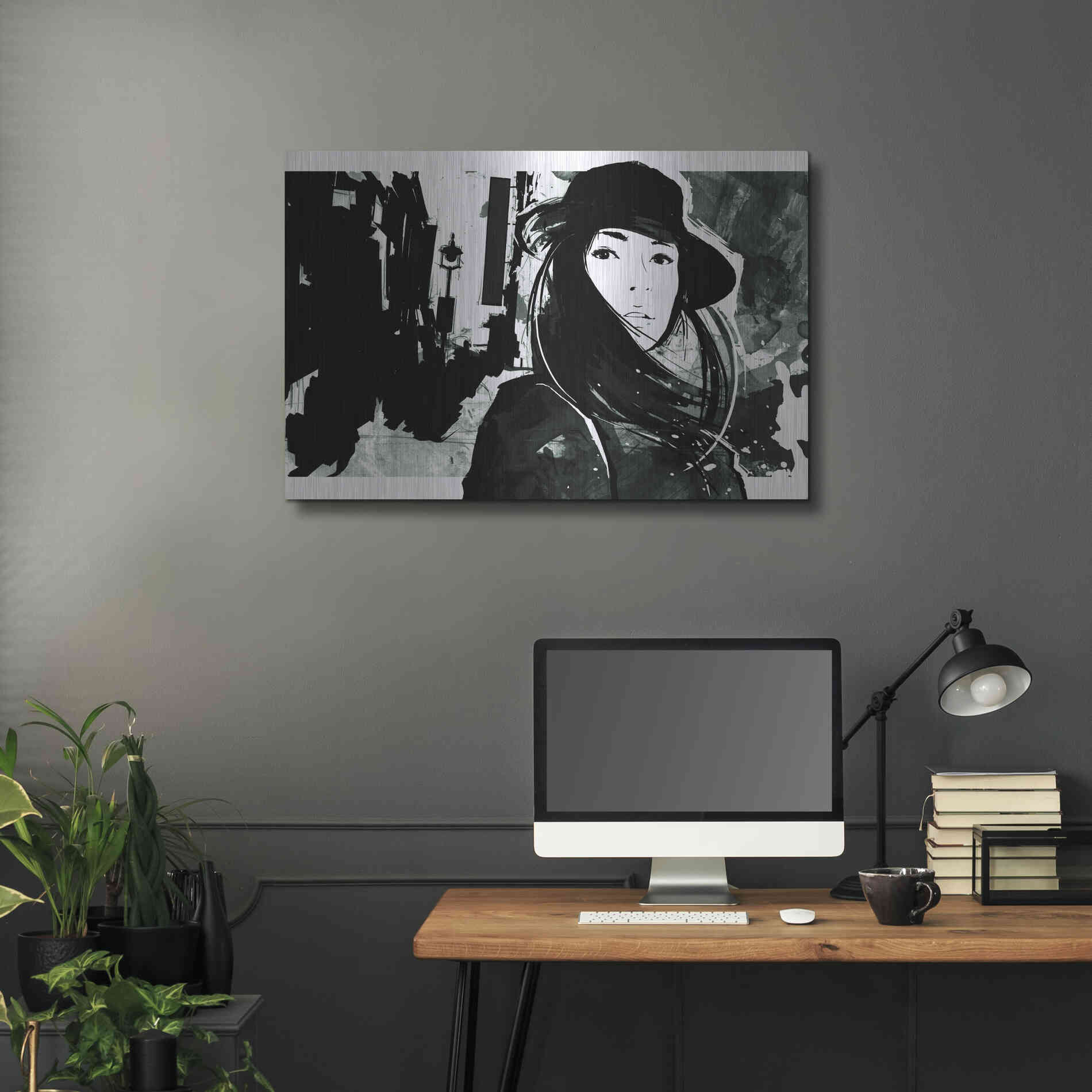 Luxe Metal Art 'Unmasked 1' by Jonathan Lam, Metal Wall Art,36x24