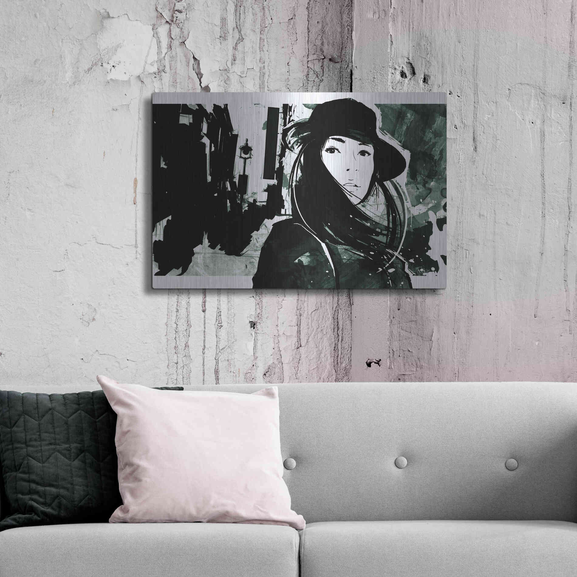 Luxe Metal Art 'Unmasked 1' by Jonathan Lam, Metal Wall Art,36x24