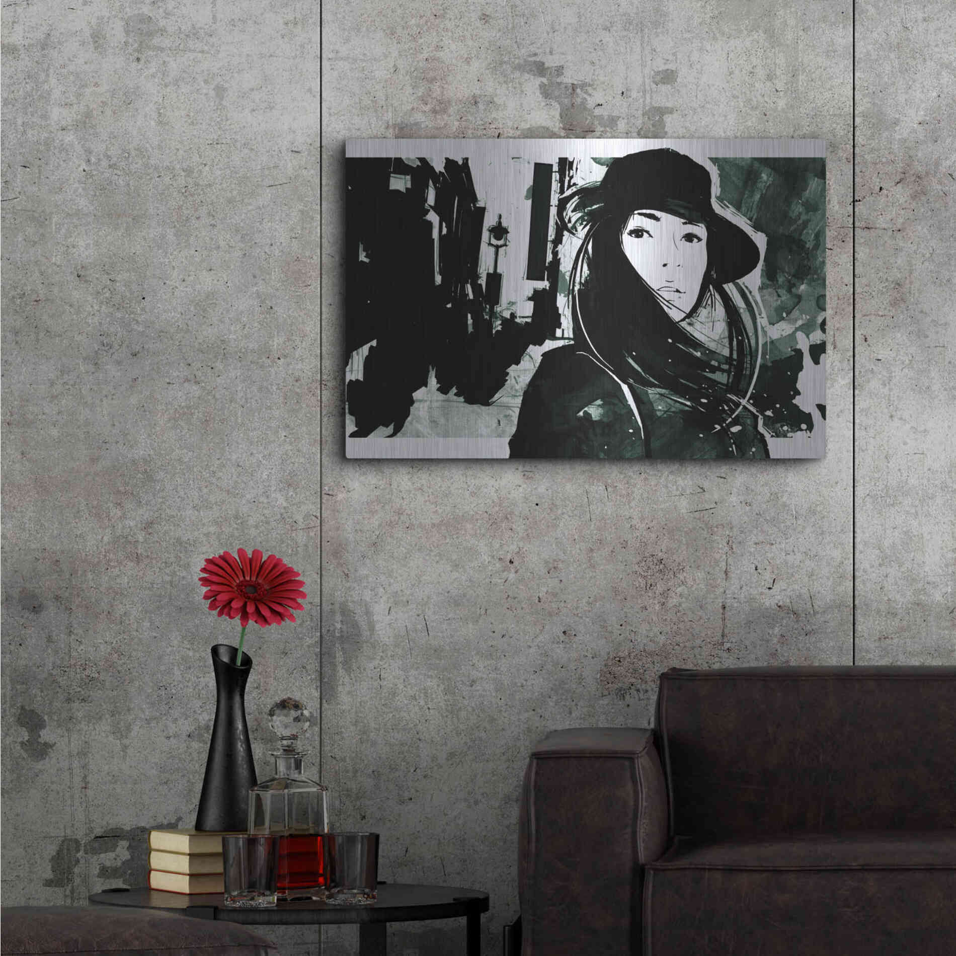 Luxe Metal Art 'Unmasked 1' by Jonathan Lam, Metal Wall Art,36x24