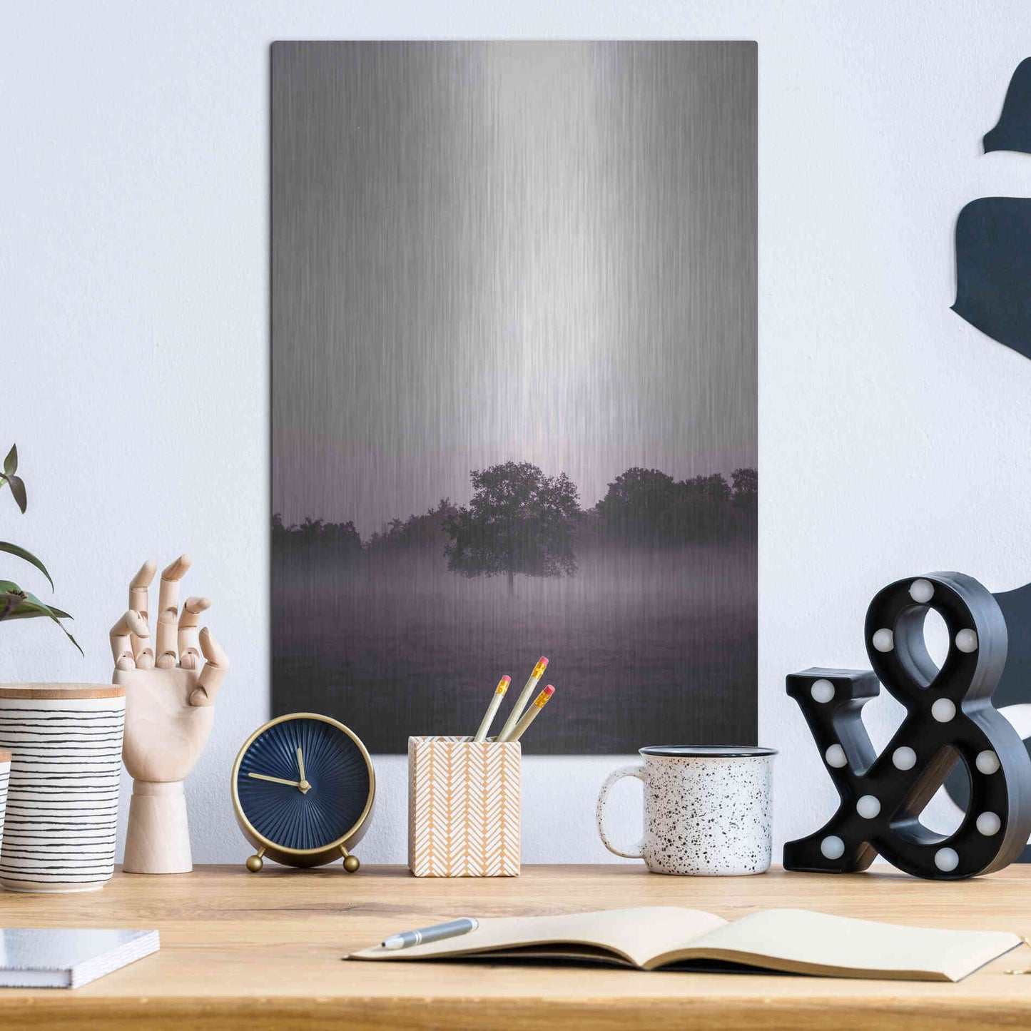 Luxe Metal Art 'Purple Light 2' by Design Fabrikken, Metal Wall Art,12x16