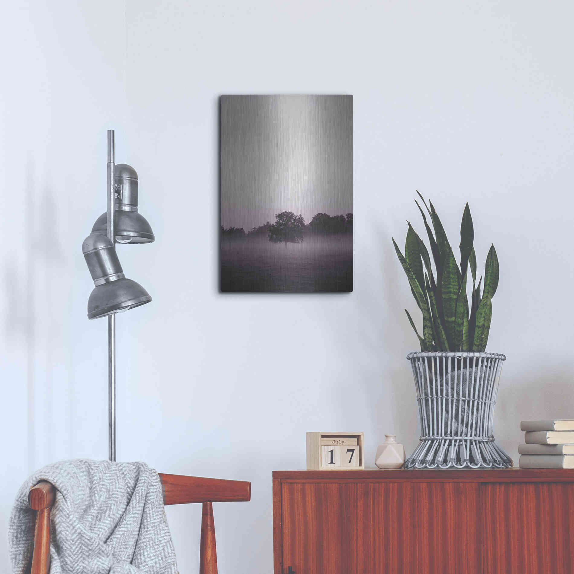 Luxe Metal Art 'Purple Light 2' by Design Fabrikken, Metal Wall Art,16x24
