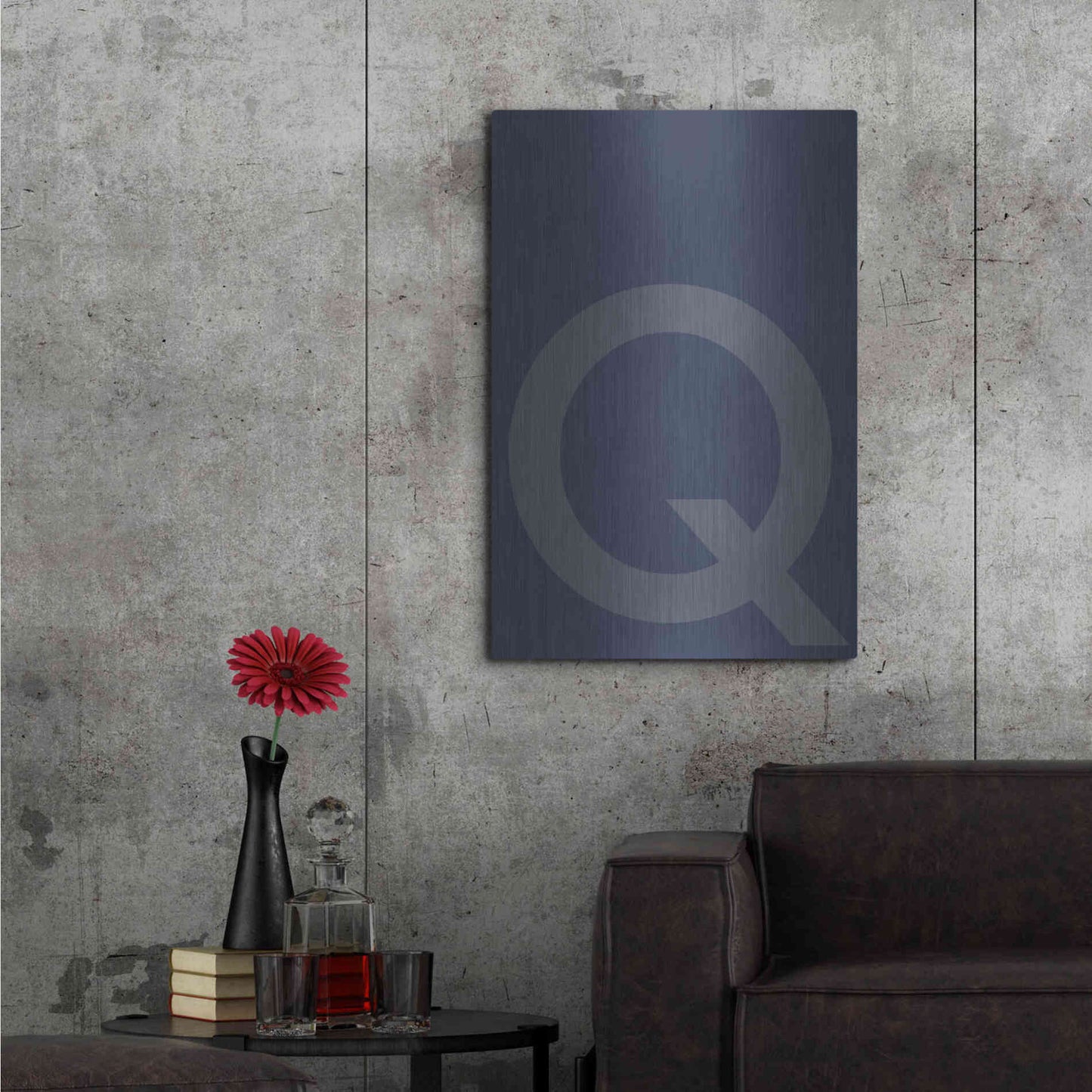 Luxe Metal Art 'Q' by Design Fabrikken, Metal Wall Art,24x36