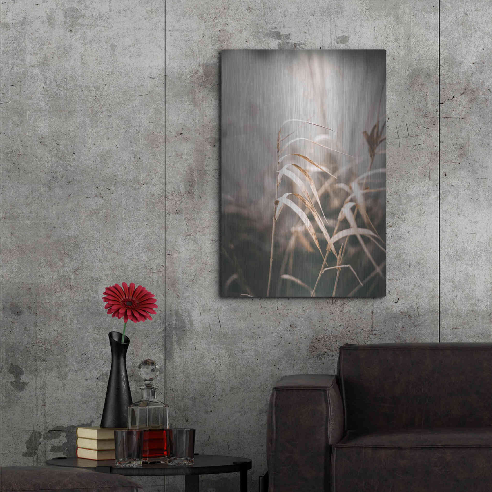 Luxe Metal Art 'Reed 2' by Design Fabrikken, Metal Wall Art,24x36