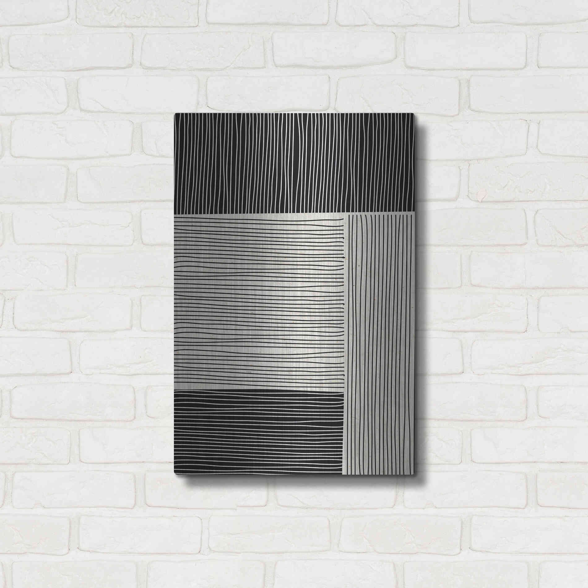 Luxe Metal Art 'Ribbing 1' by Design Fabrikken, Metal Wall Art,16x24