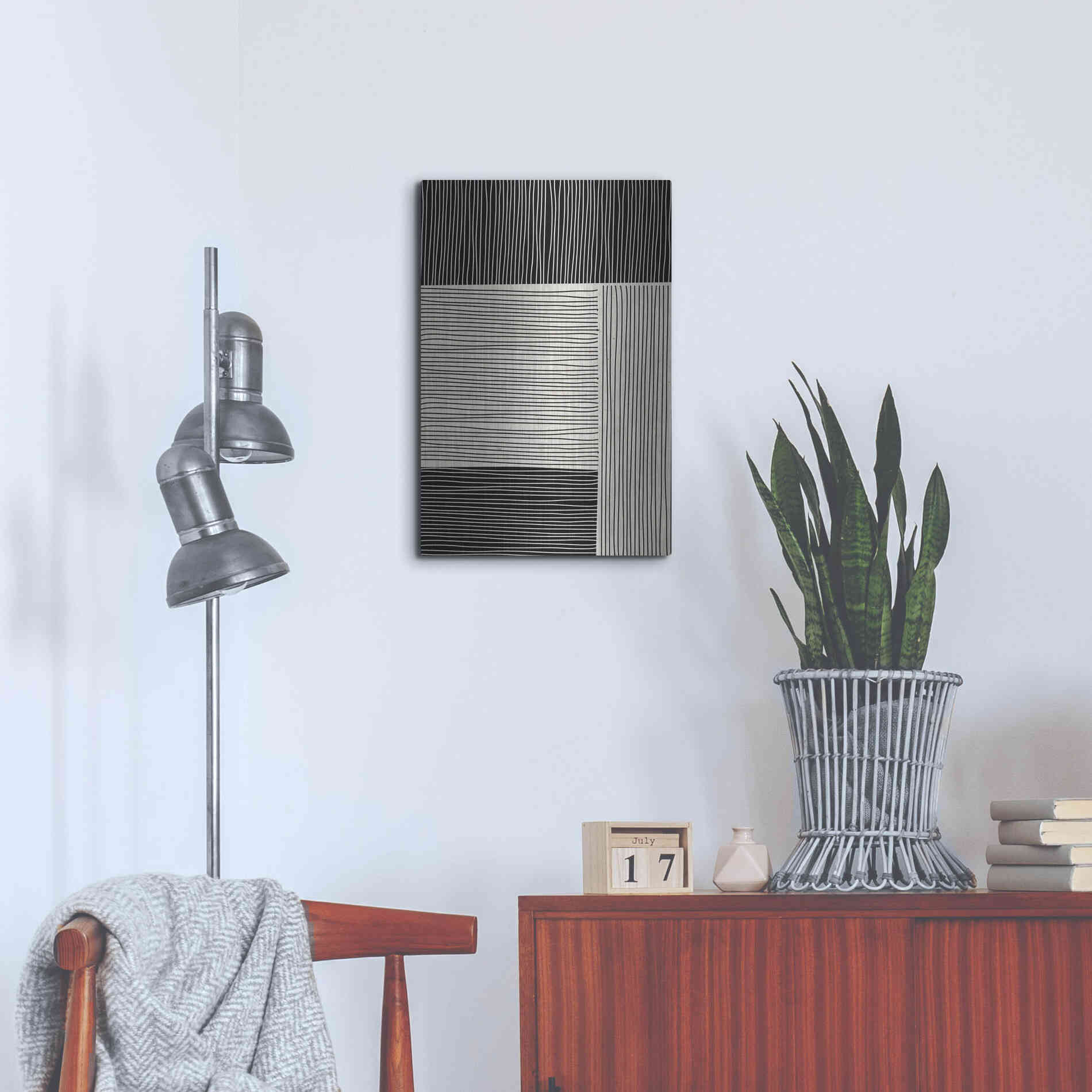 Luxe Metal Art 'Ribbing 1' by Design Fabrikken, Metal Wall Art,16x24