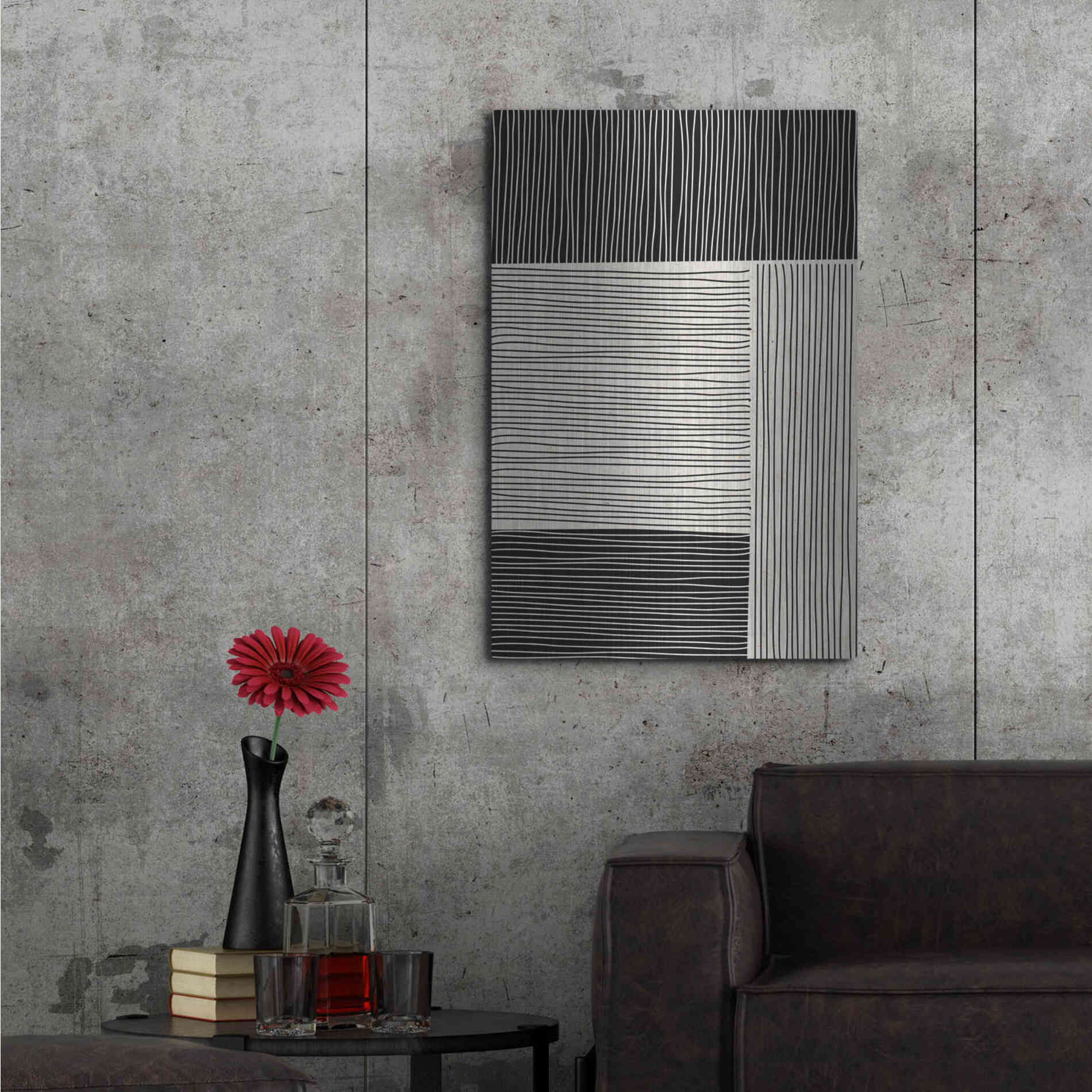 Luxe Metal Art 'Ribbing 1' by Design Fabrikken, Metal Wall Art,24x36