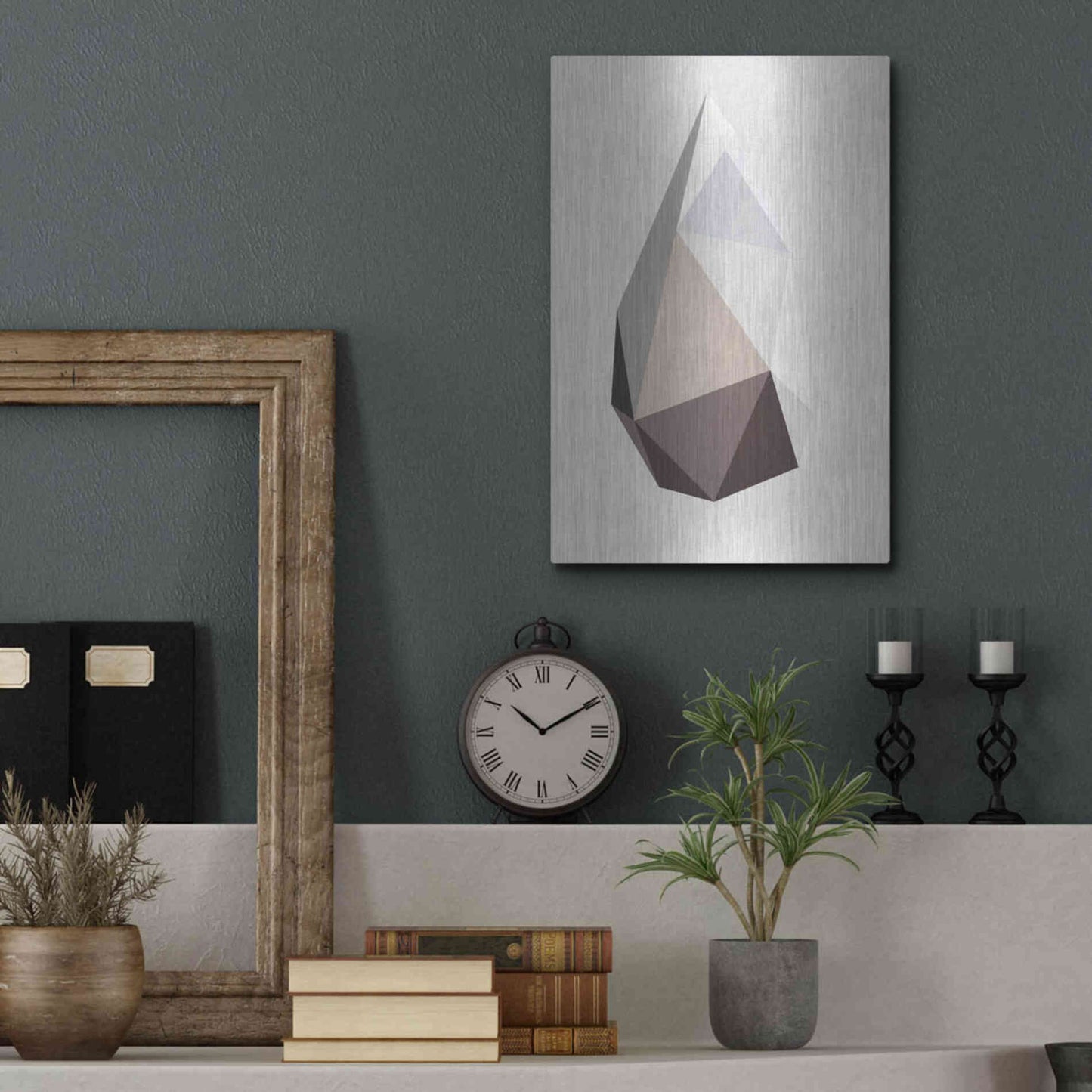 Luxe Metal Art 'Rock 1' by Design Fabrikken, Metal Wall Art,12x16