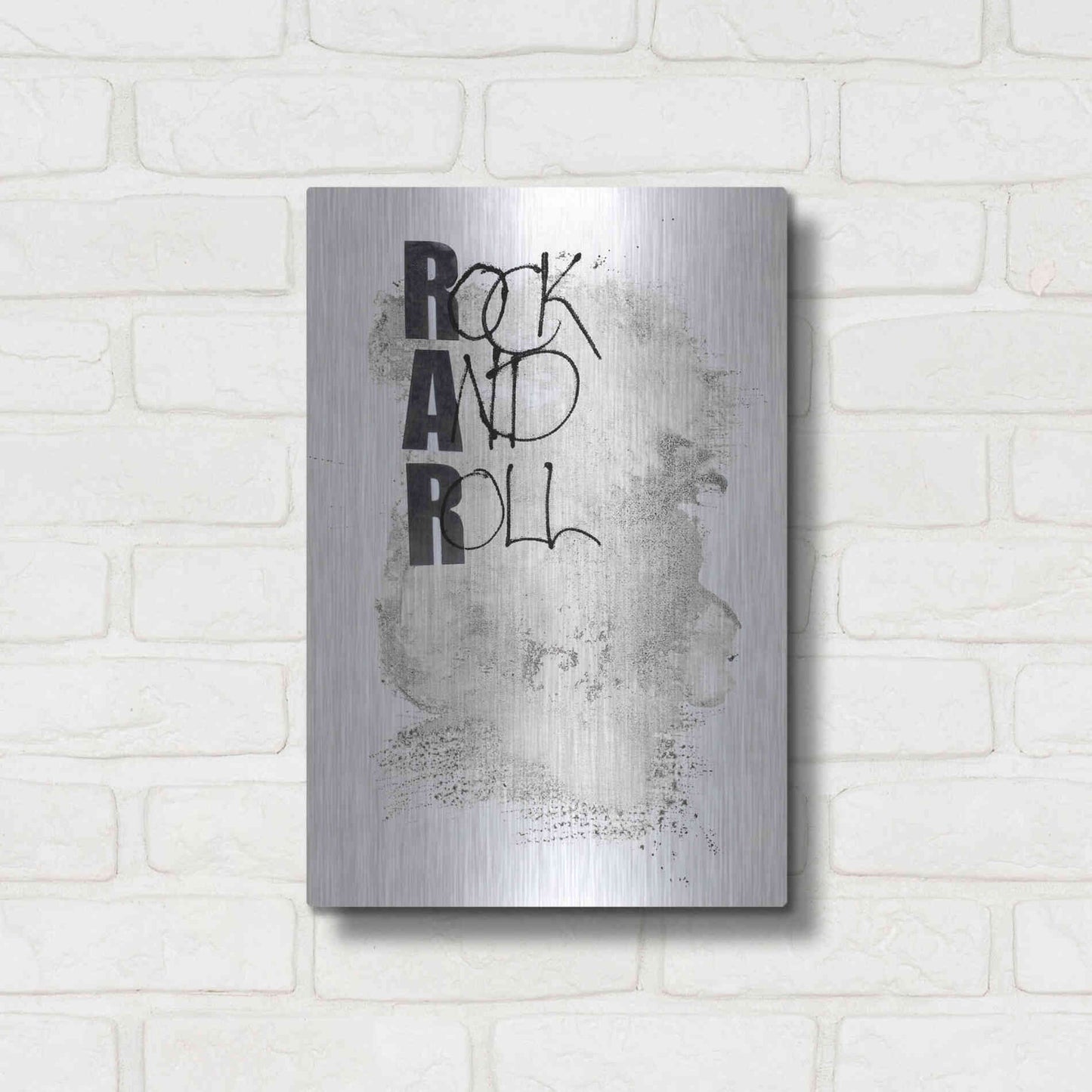 Luxe Metal Art 'Rock and Roll' by Design Fabrikken, Metal Wall Art,12x16