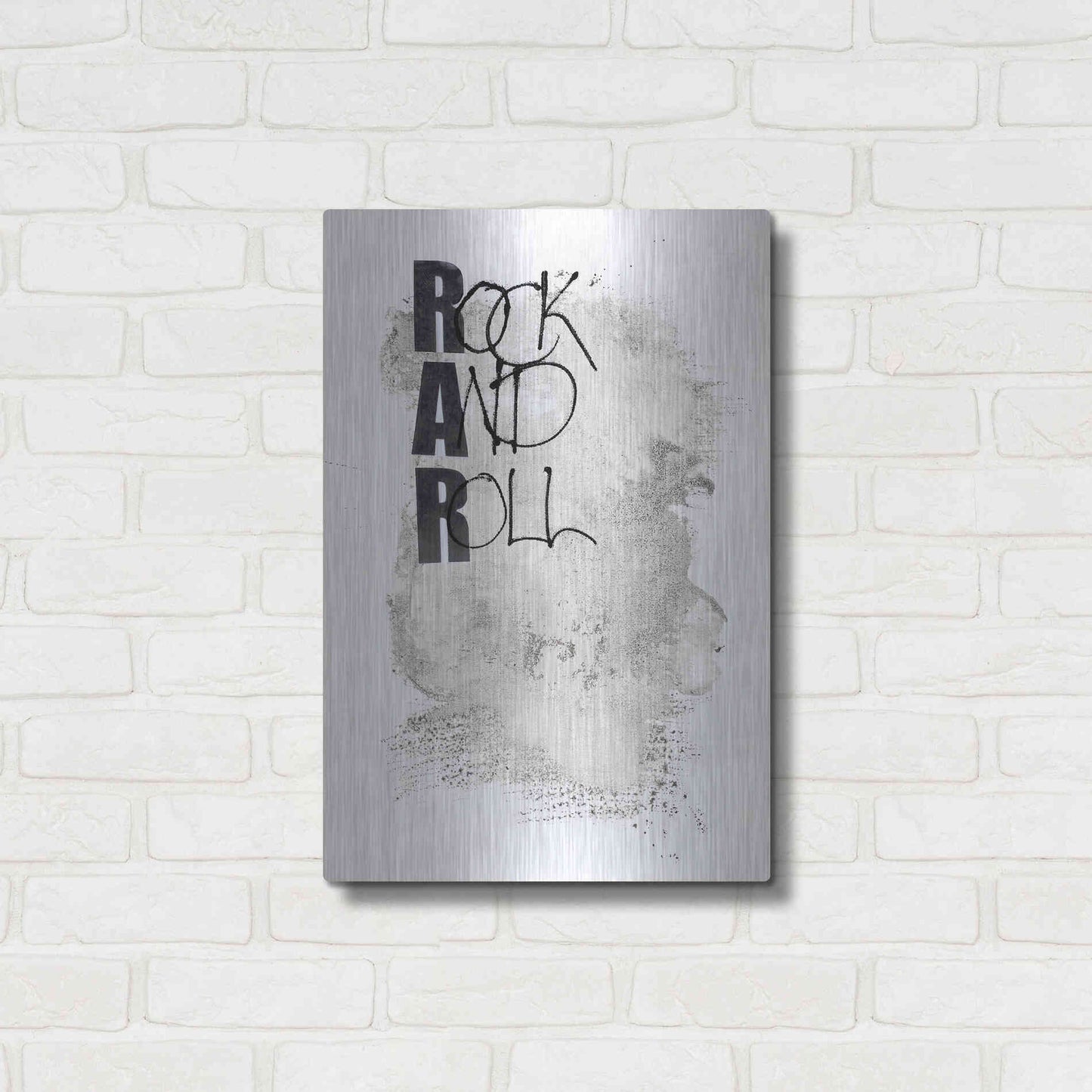 Luxe Metal Art 'Rock and Roll' by Design Fabrikken, Metal Wall Art,16x24