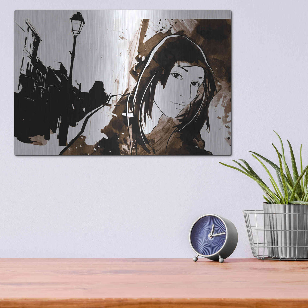 Luxe Metal Art 'Unmasked 3' by Jonathan Lam, Metal Wall Art,16x12
