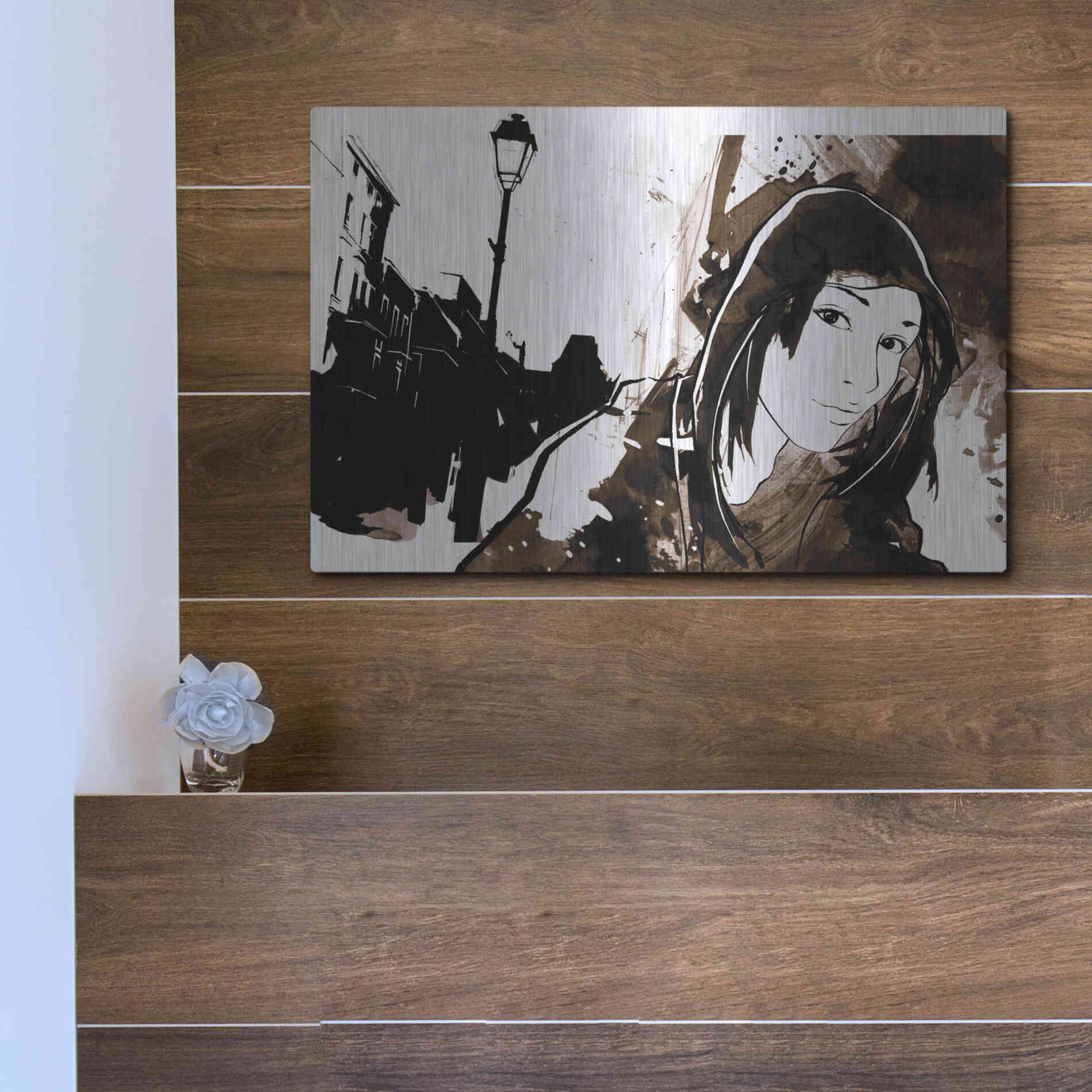 Luxe Metal Art 'Unmasked 3' by Jonathan Lam, Metal Wall Art,16x12