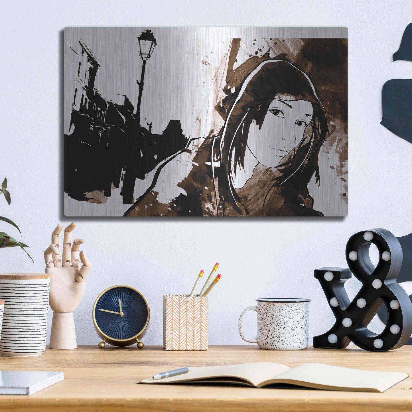 Luxe Metal Art 'Unmasked 3' by Jonathan Lam, Metal Wall Art,16x12