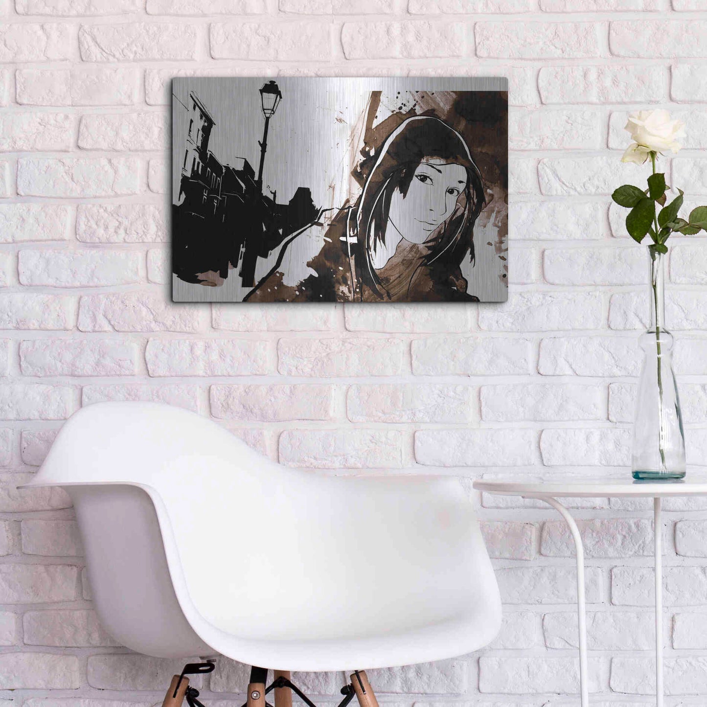 Luxe Metal Art 'Unmasked 3' by Jonathan Lam, Metal Wall Art,24x16