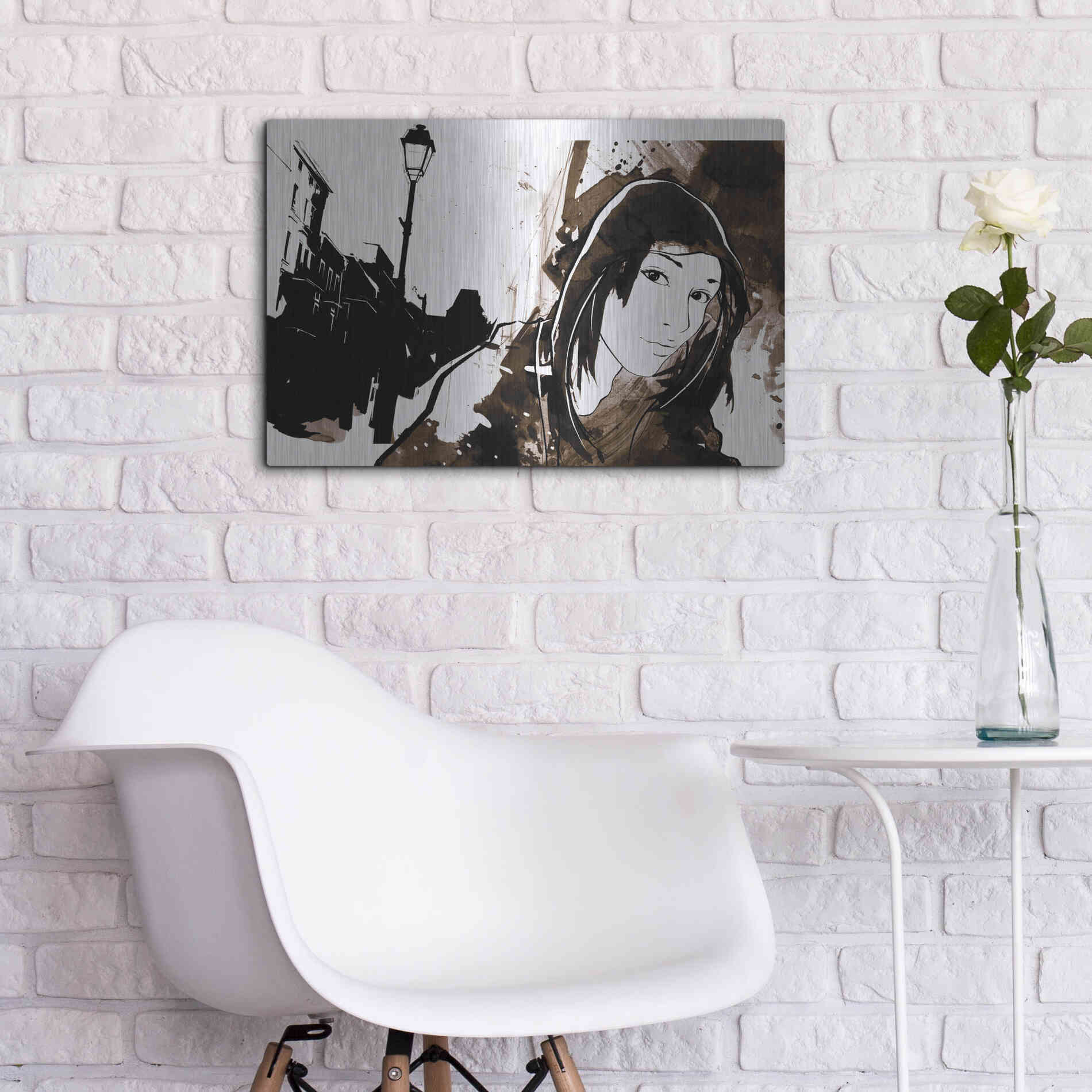 Luxe Metal Art 'Unmasked 3' by Jonathan Lam, Metal Wall Art,24x16