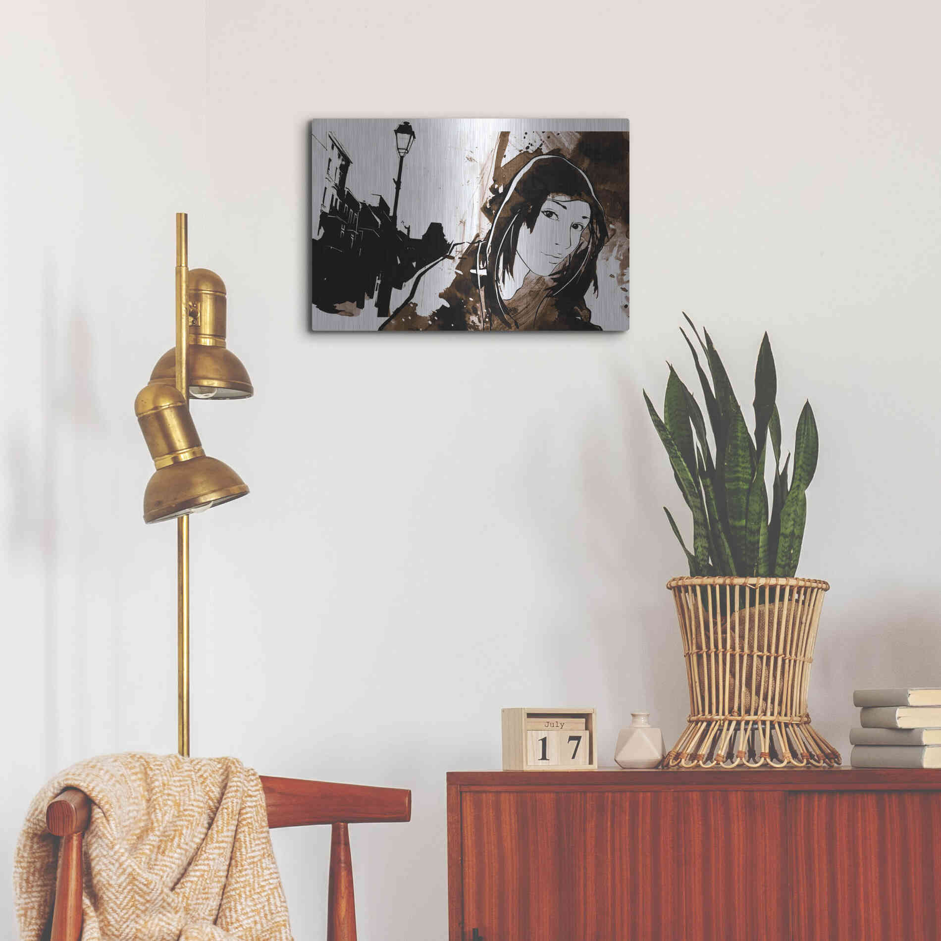 Luxe Metal Art 'Unmasked 3' by Jonathan Lam, Metal Wall Art,24x16