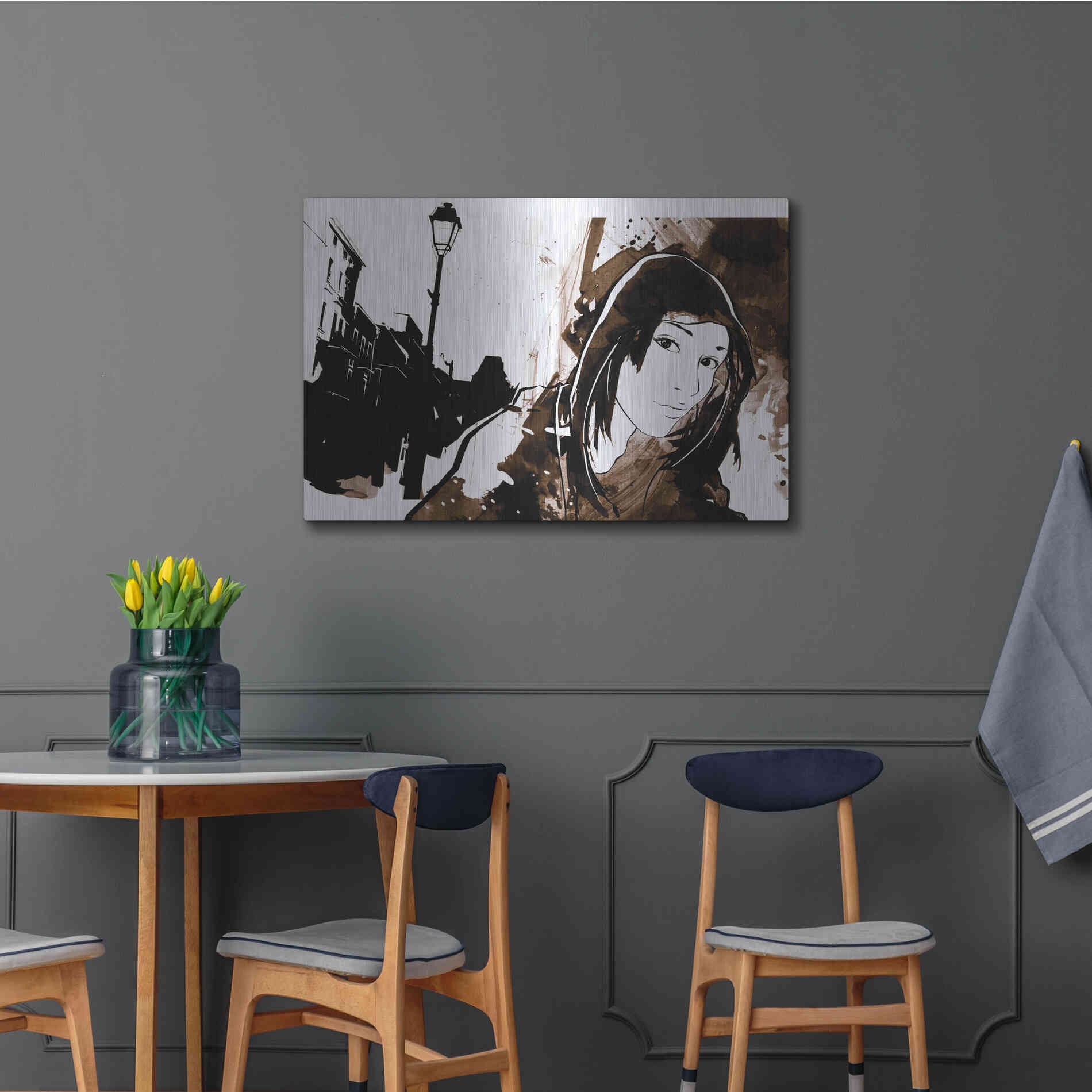 Luxe Metal Art 'Unmasked 3' by Jonathan Lam, Metal Wall Art,36x24