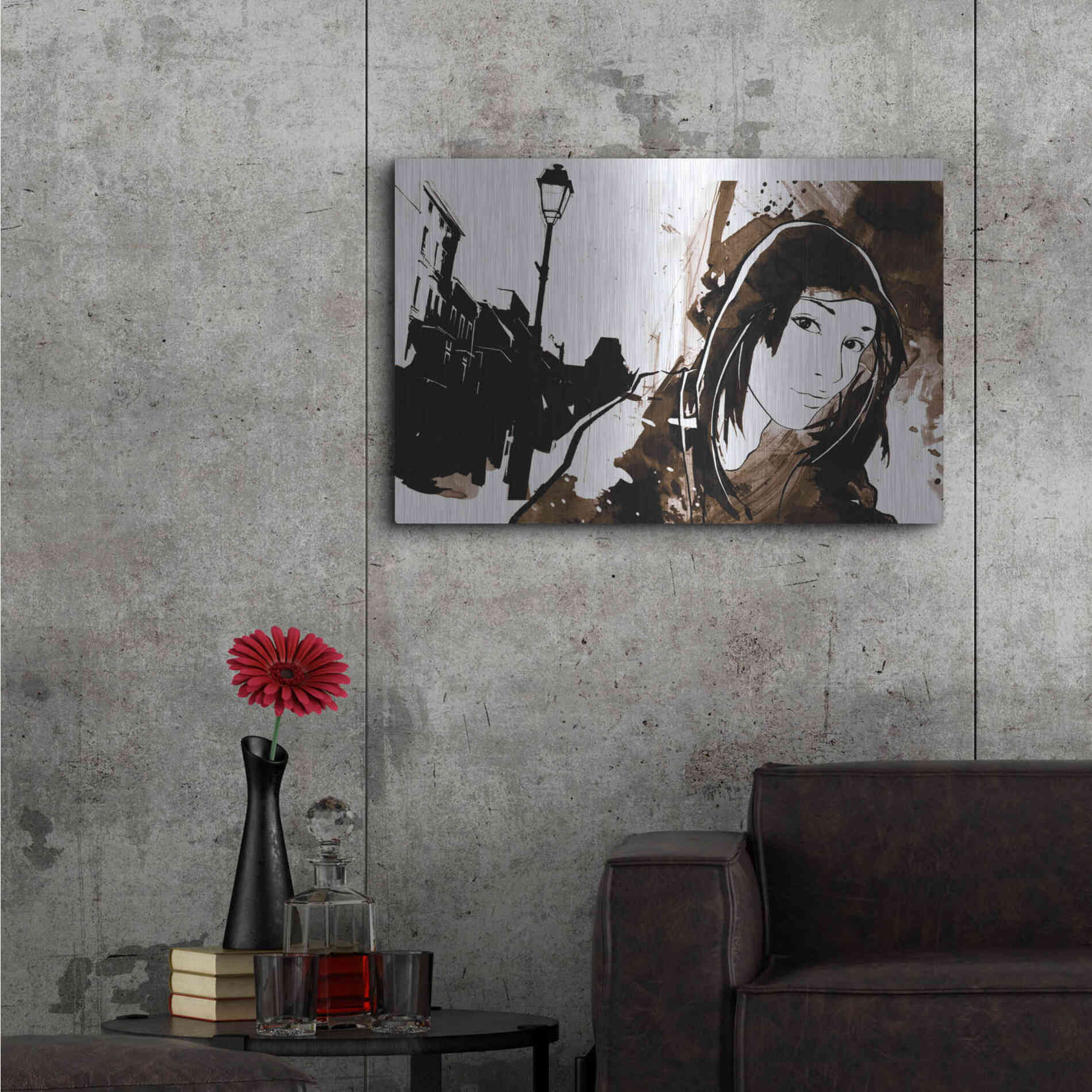 Luxe Metal Art 'Unmasked 3' by Jonathan Lam, Metal Wall Art,36x24