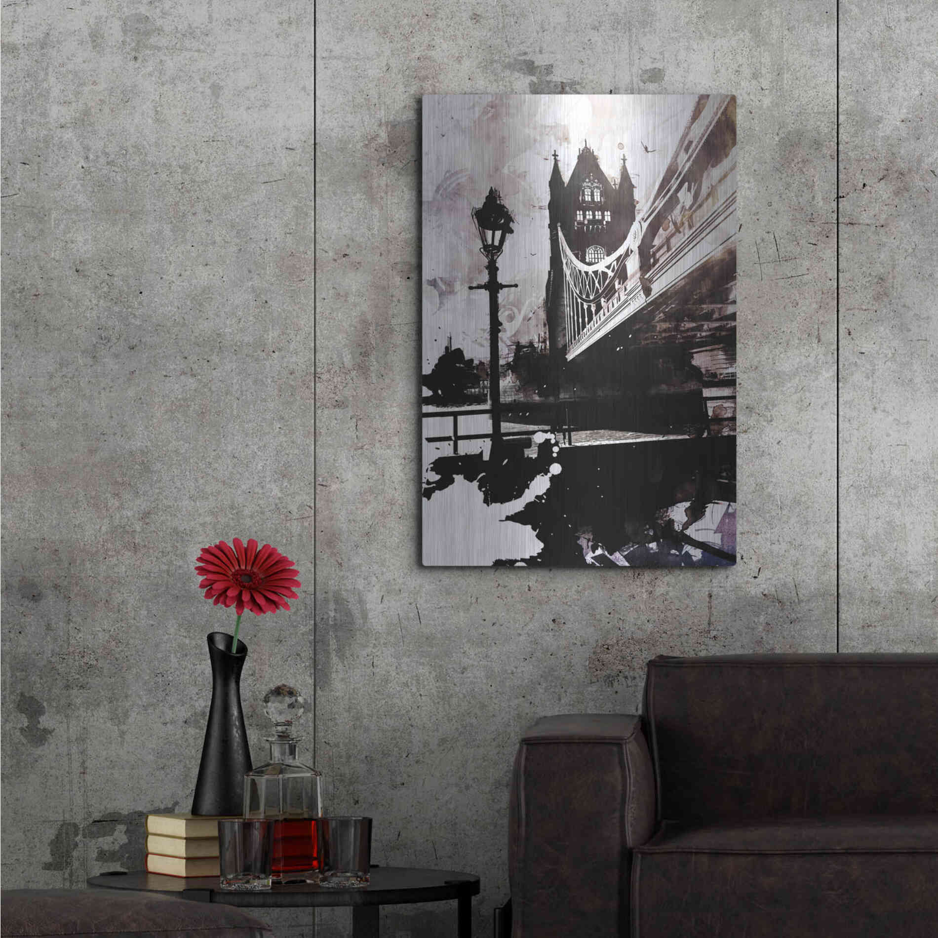 Luxe Metal Art 'Tower Bridge 1' by Jonathan Lam, Metal Wall Art,24x36