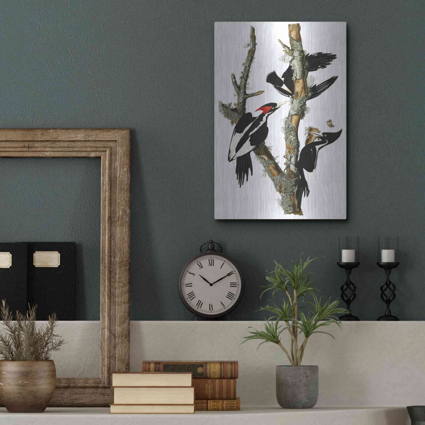 Luxe Metal Art 'Ivory-billed Woodpecker' by John James Audubon, Metal Wall Art,12x16