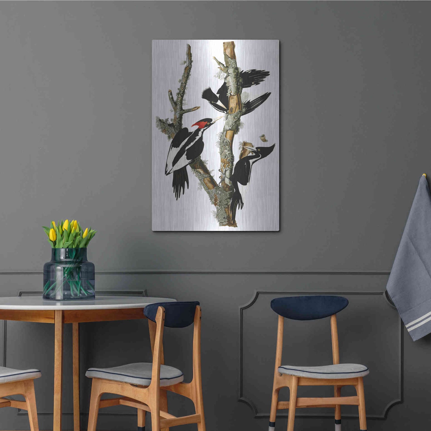 Luxe Metal Art 'Ivory-billed Woodpecker' by John James Audubon, Metal Wall Art,24x36