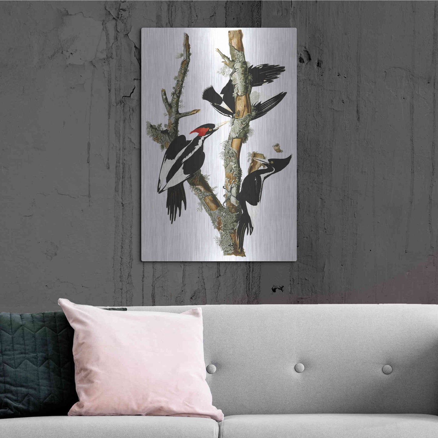 Luxe Metal Art 'Ivory-billed Woodpecker' by John James Audubon, Metal Wall Art,24x36
