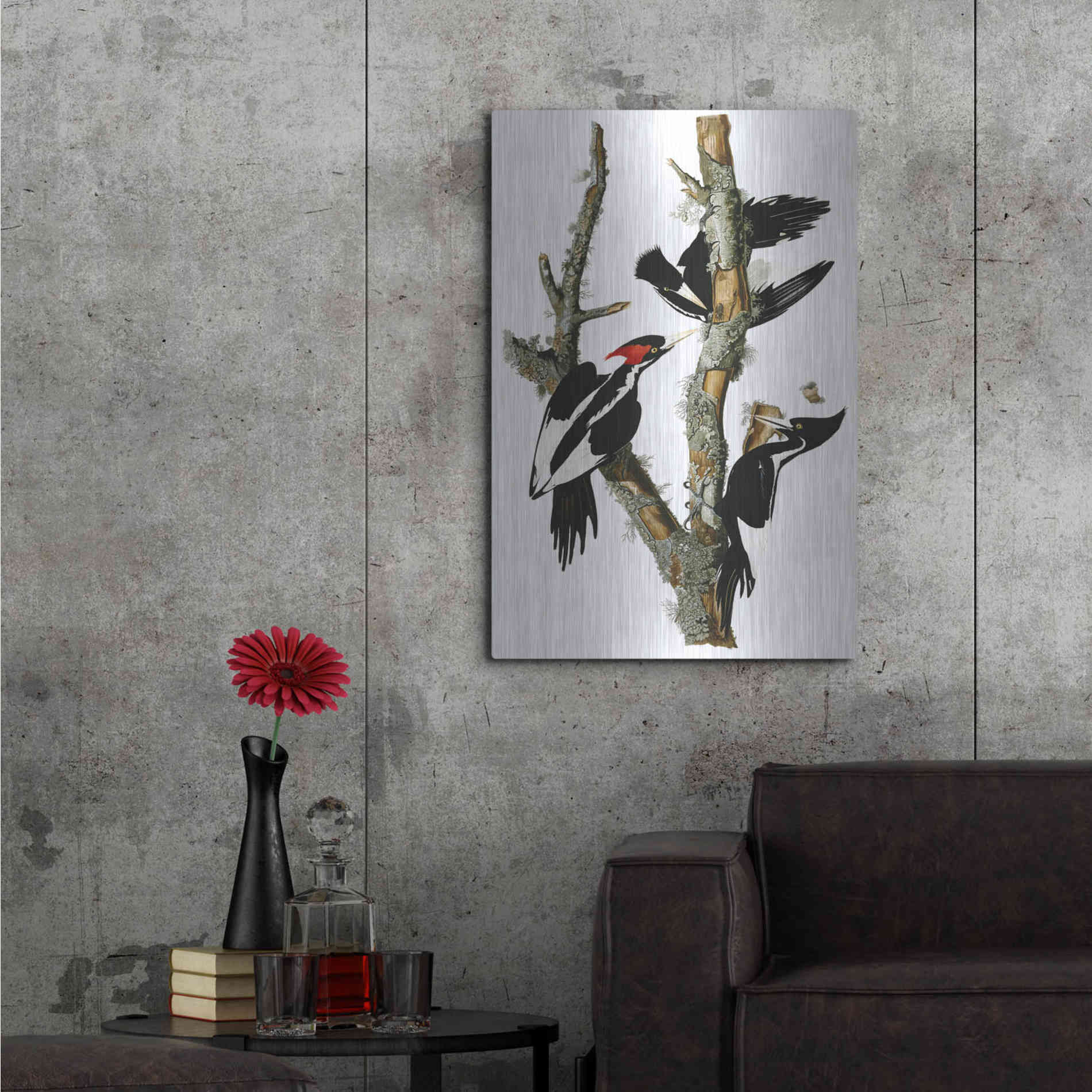 Luxe Metal Art 'Ivory-billed Woodpecker' by John James Audubon, Metal Wall Art,24x36