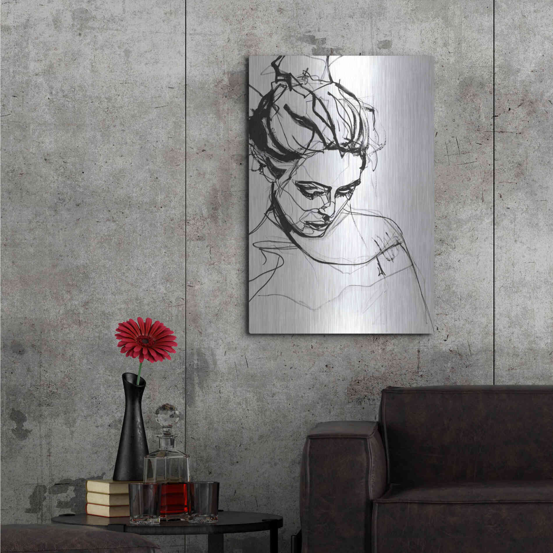 Luxe Metal Art 'Silhouette 1' by Design Fabrikken, Metal Wall Art,24x36