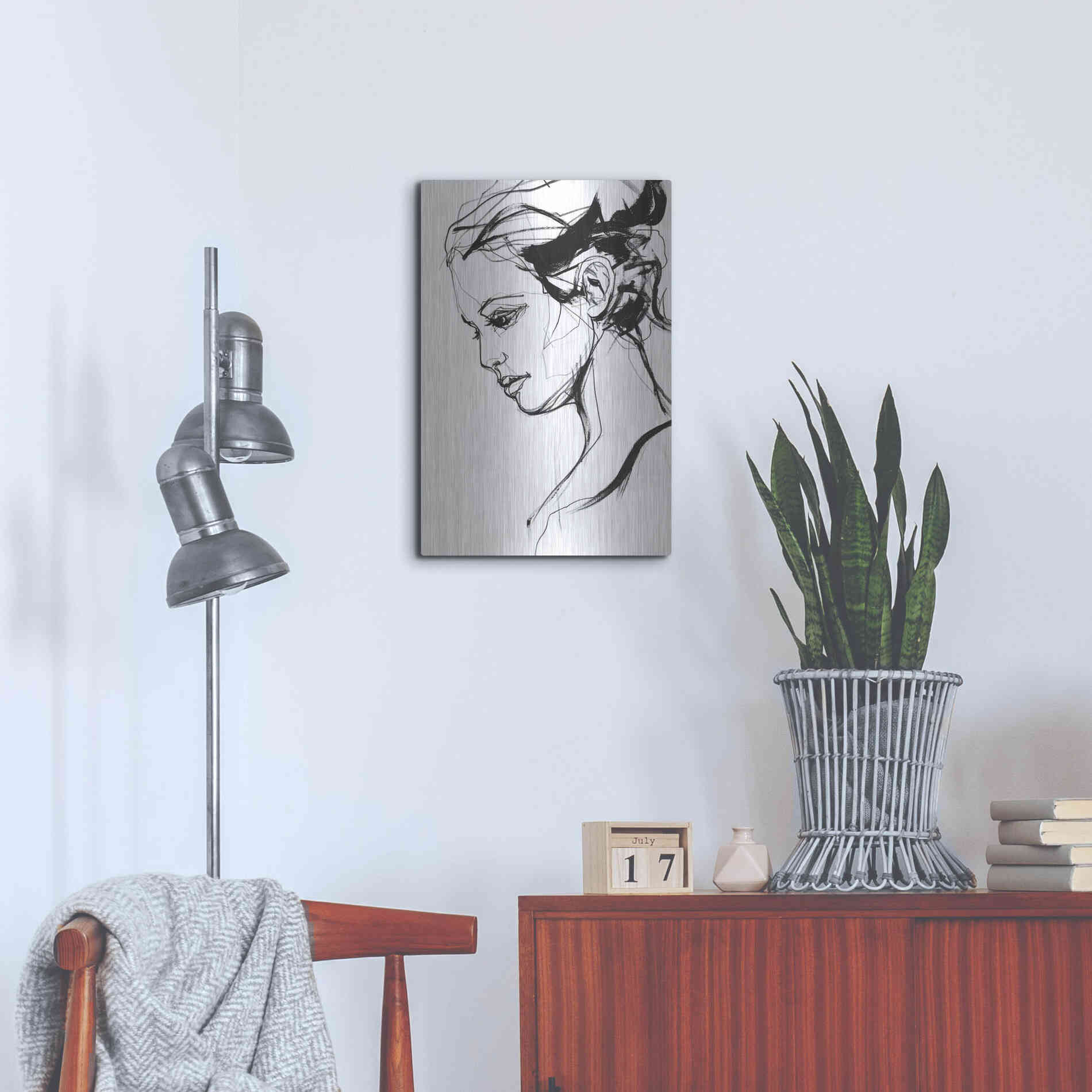 Luxe Metal Art 'Silhouette 2' by Design Fabrikken, Metal Wall Art,16x24