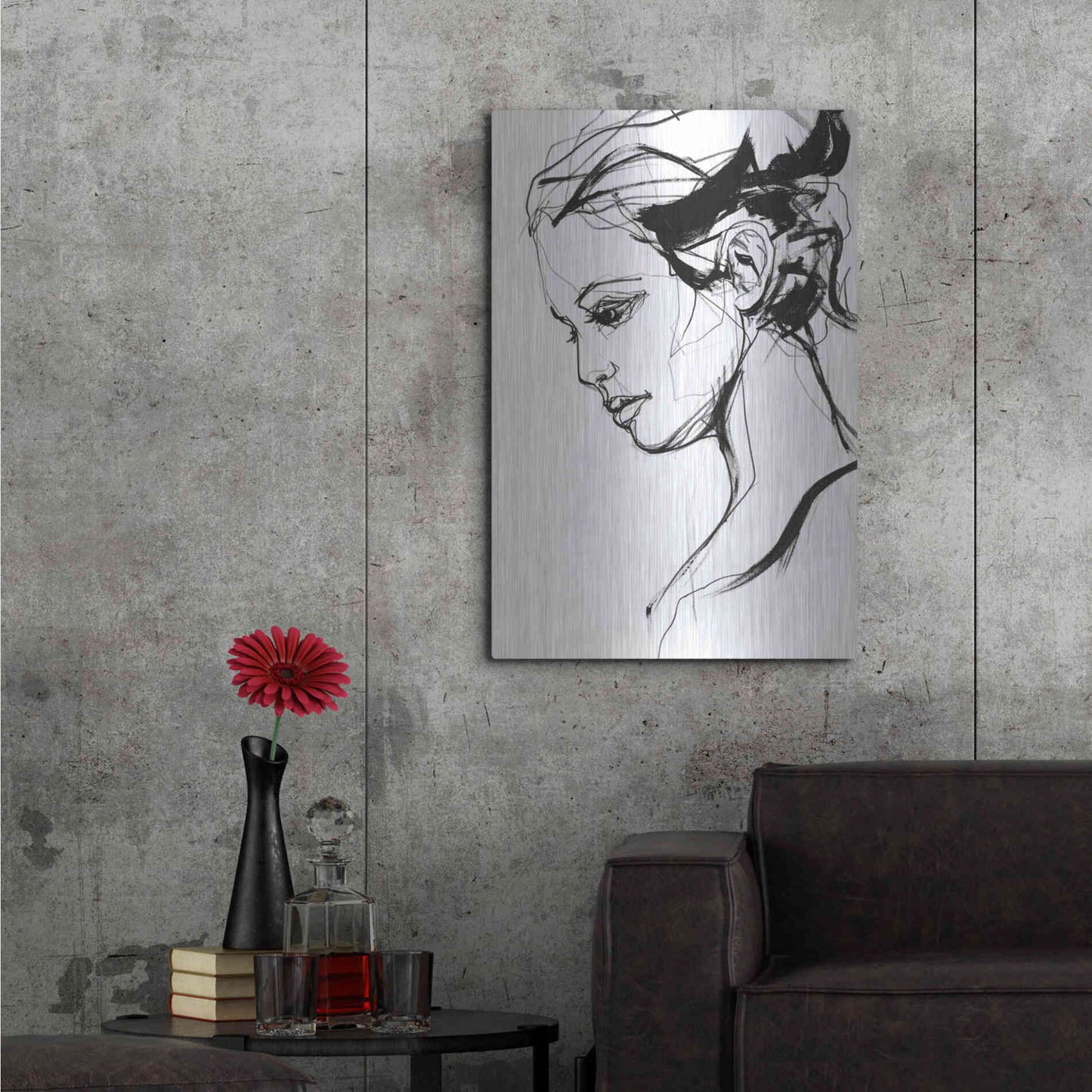 Luxe Metal Art 'Silhouette 2' by Design Fabrikken, Metal Wall Art,24x36