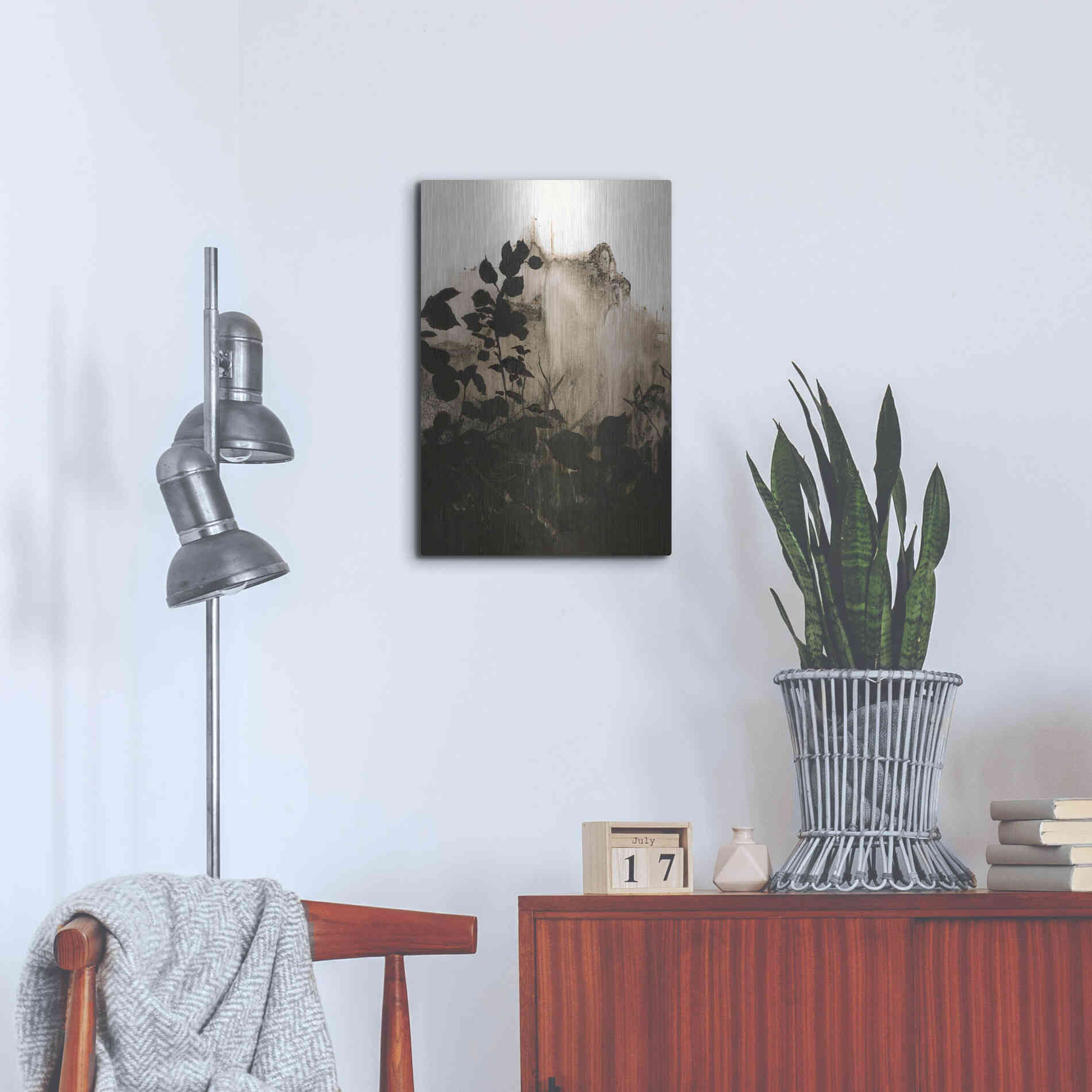 Luxe Metal Art 'Silhouette Leaves 2' by Design Fabrikken, Metal Wall Art,16x24