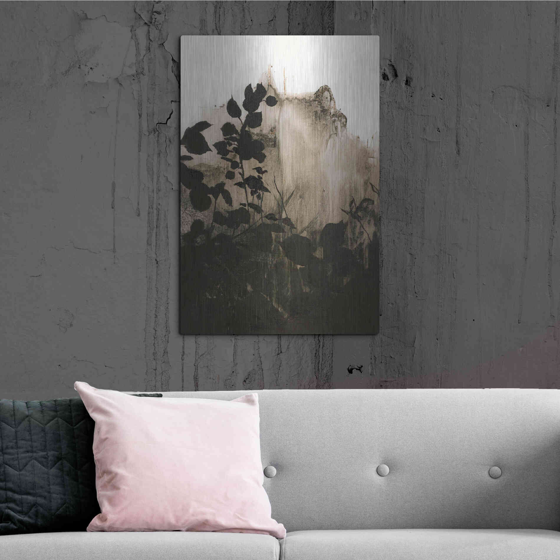 Luxe Metal Art 'Silhouette Leaves 2' by Design Fabrikken, Metal Wall Art,24x36