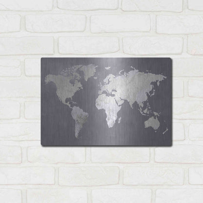 Luxe Metal Art 'Silver World' by Design Fabrikken, Metal Wall Art,16x12