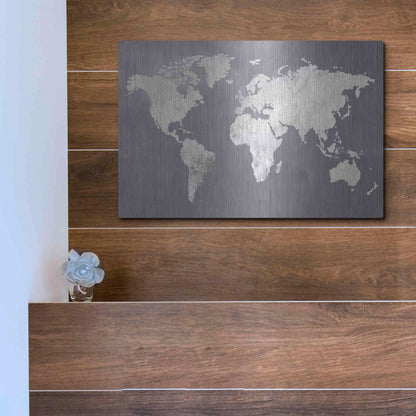 Luxe Metal Art 'Silver World' by Design Fabrikken, Metal Wall Art,16x12